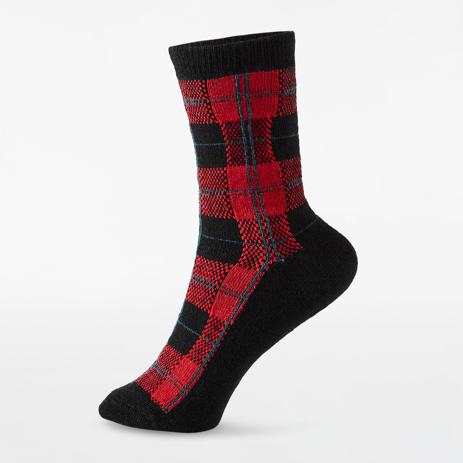 Plaid Print Crew Socks
