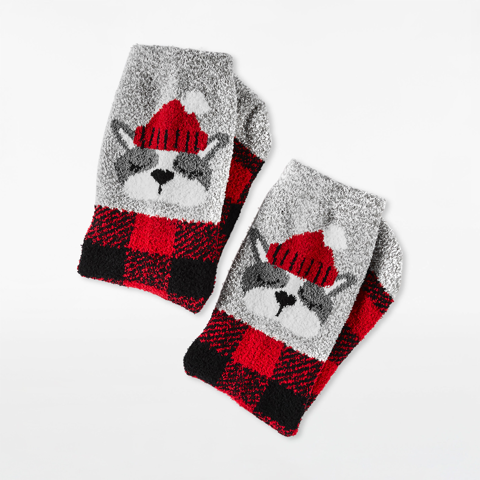 Plaid Dog Boot Socks