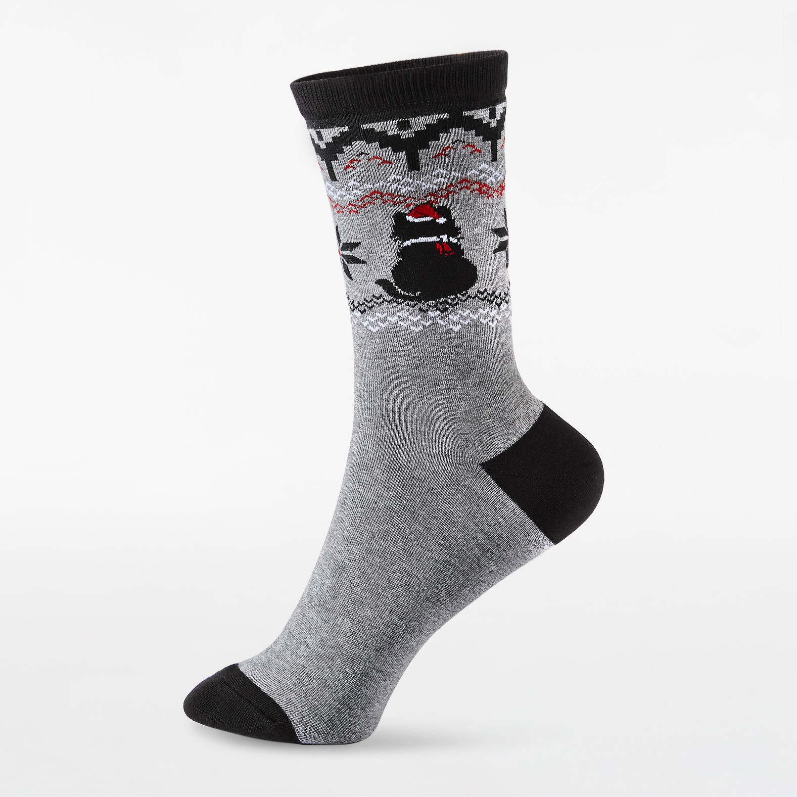 Holiday Cat Crew Socks