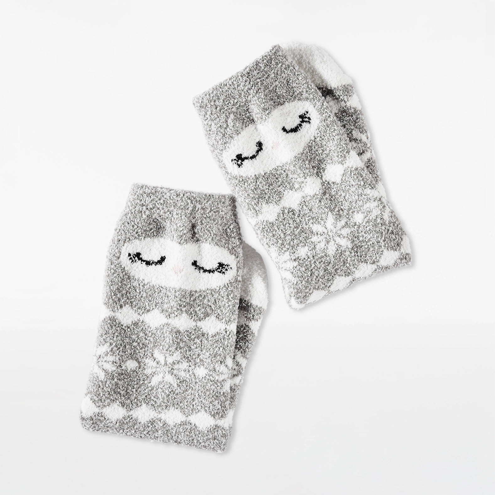 Snowflake Plush Crew Socks