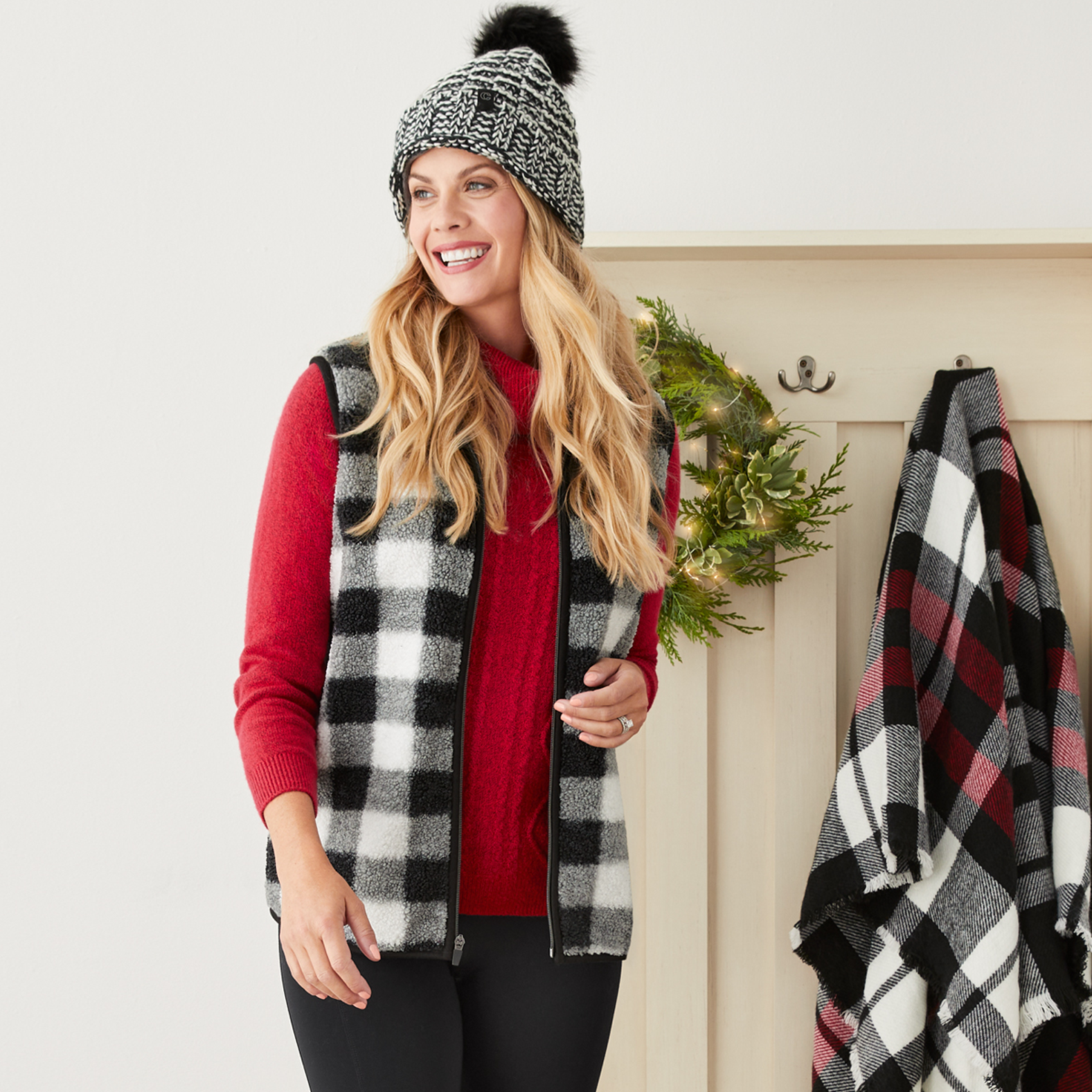 Buffalo Check Teddy Vest