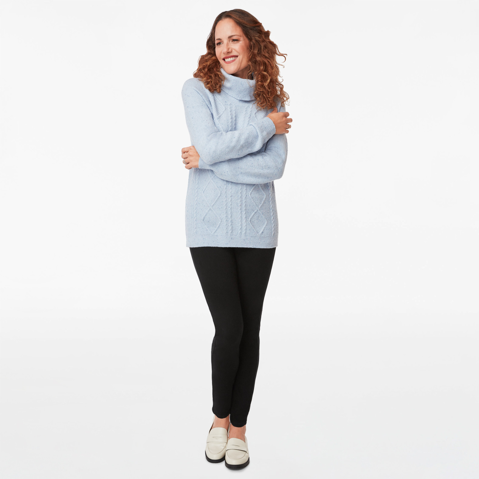 Plush Mixed Yarn Turtleneck Sweater