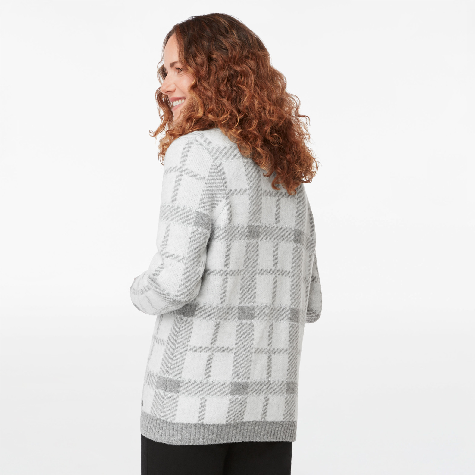 Plaid Zip Front Cardigan