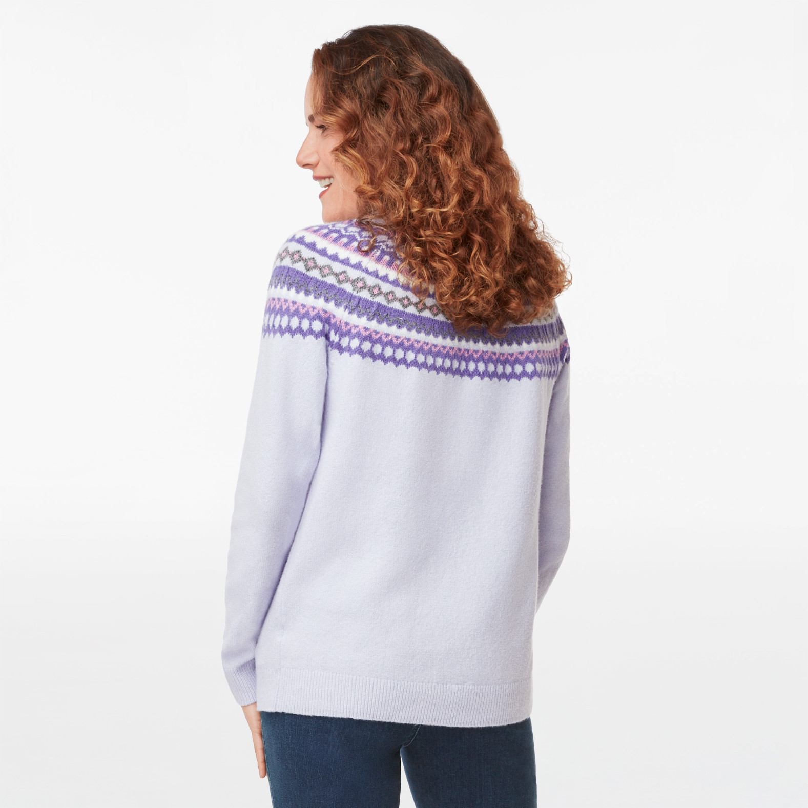 Fairisle Mock Neck Pullover Sweater