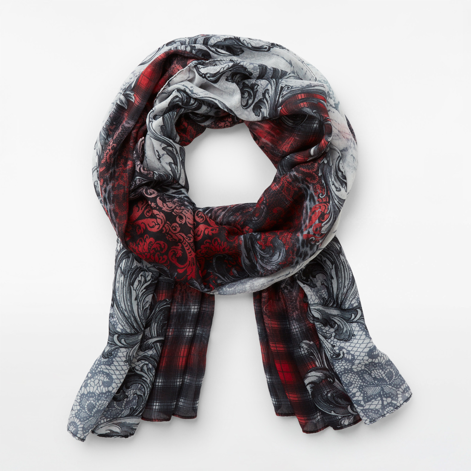 Paisley and Cardinal Scarf