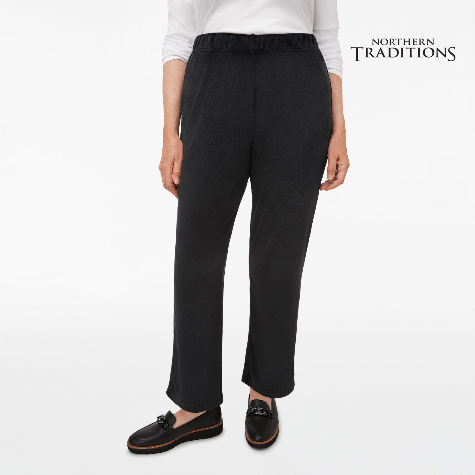Petite - Velour Pull On Pant