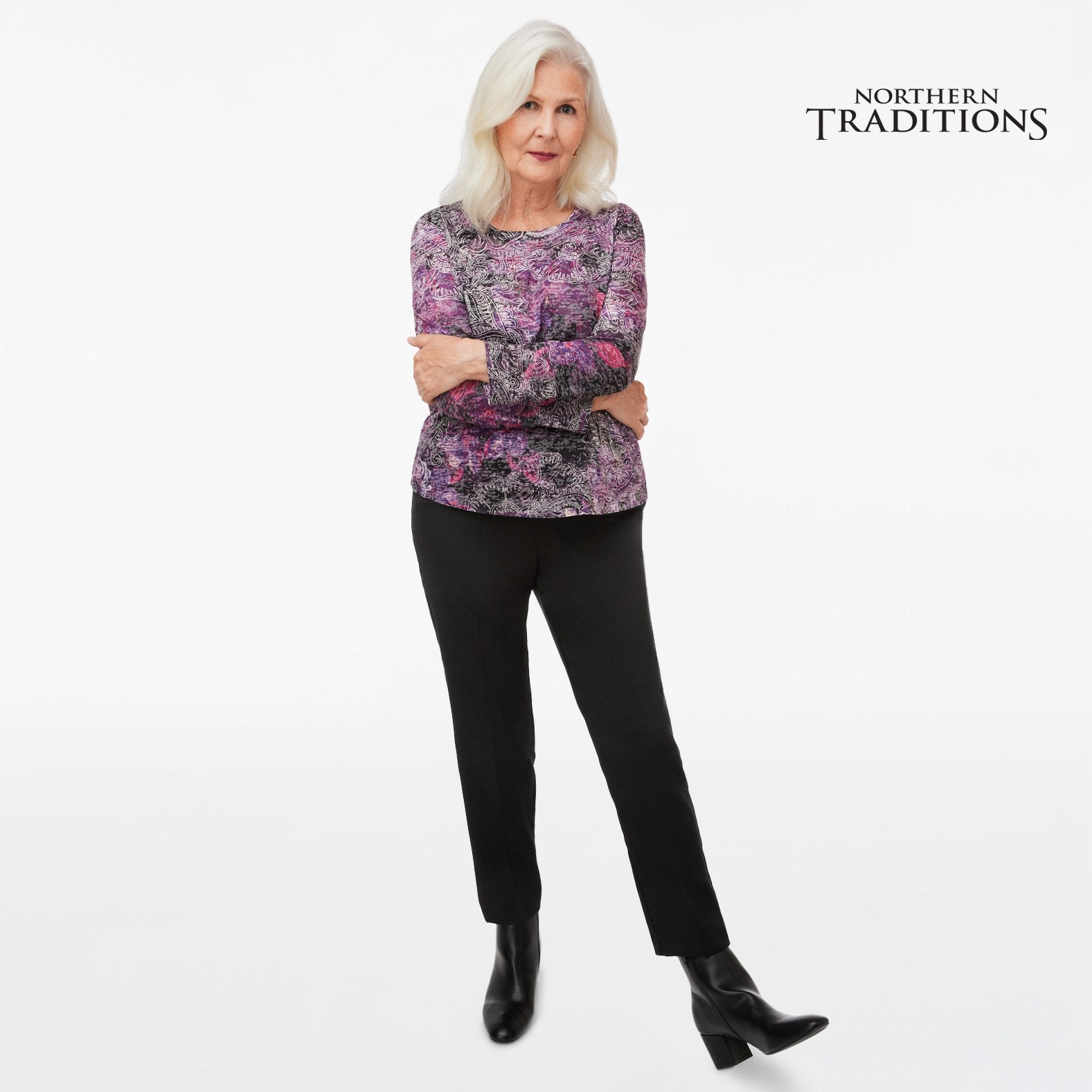 Petite - Sublimation Crew Neck Top