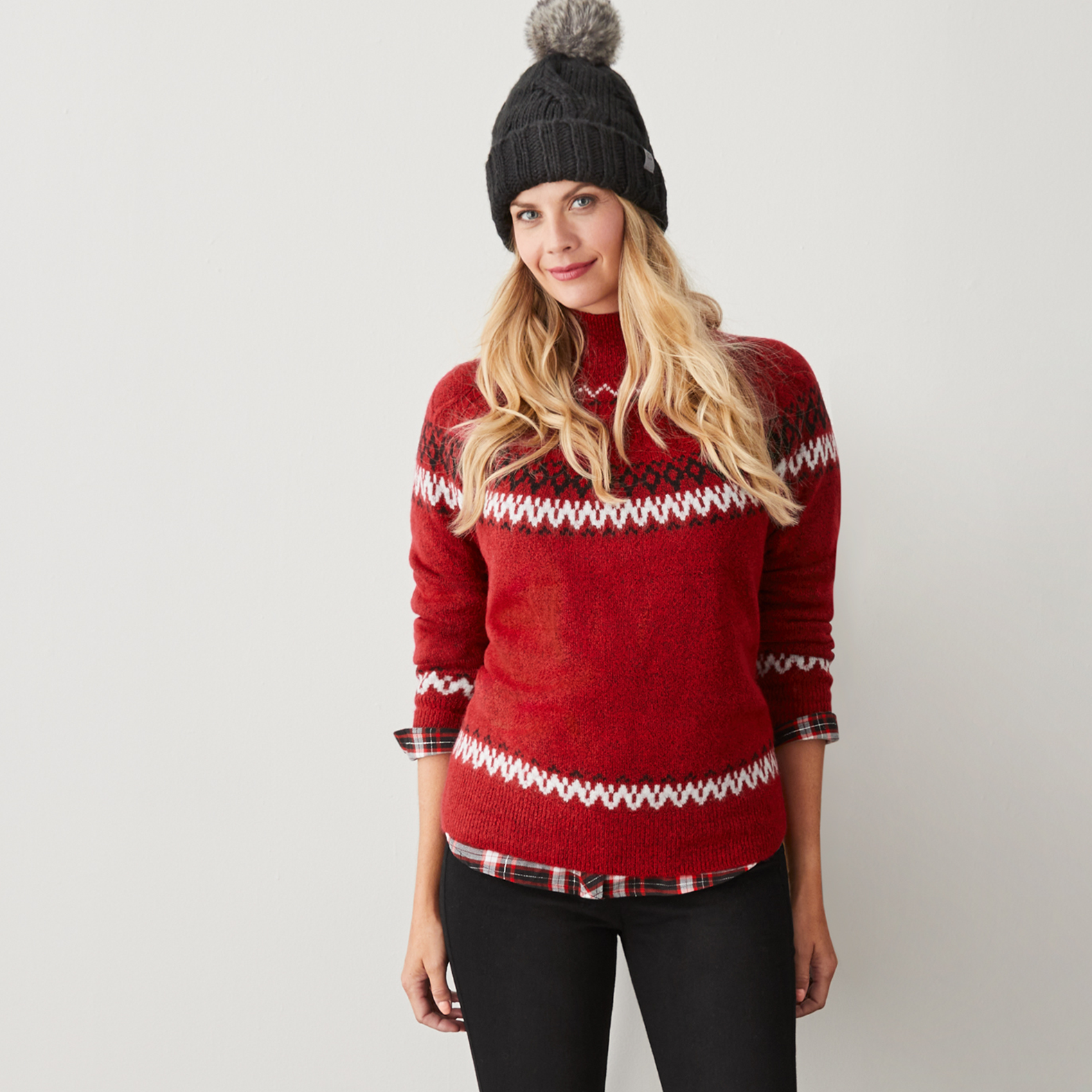 Fairisle Mock Neck Sweater