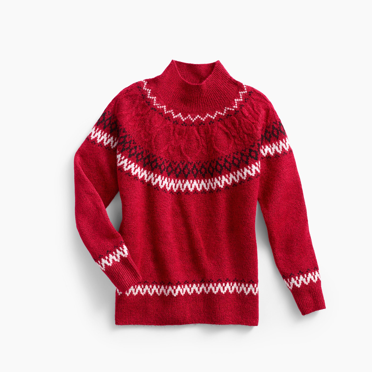 Fairisle Mock Neck Sweater