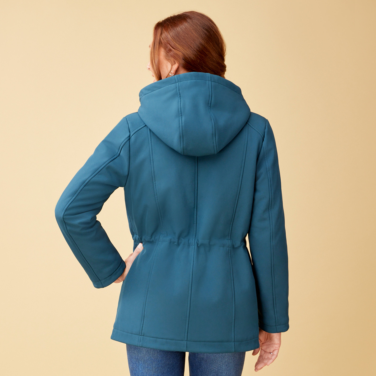 Drawstring Waist Soft Shell Jacket