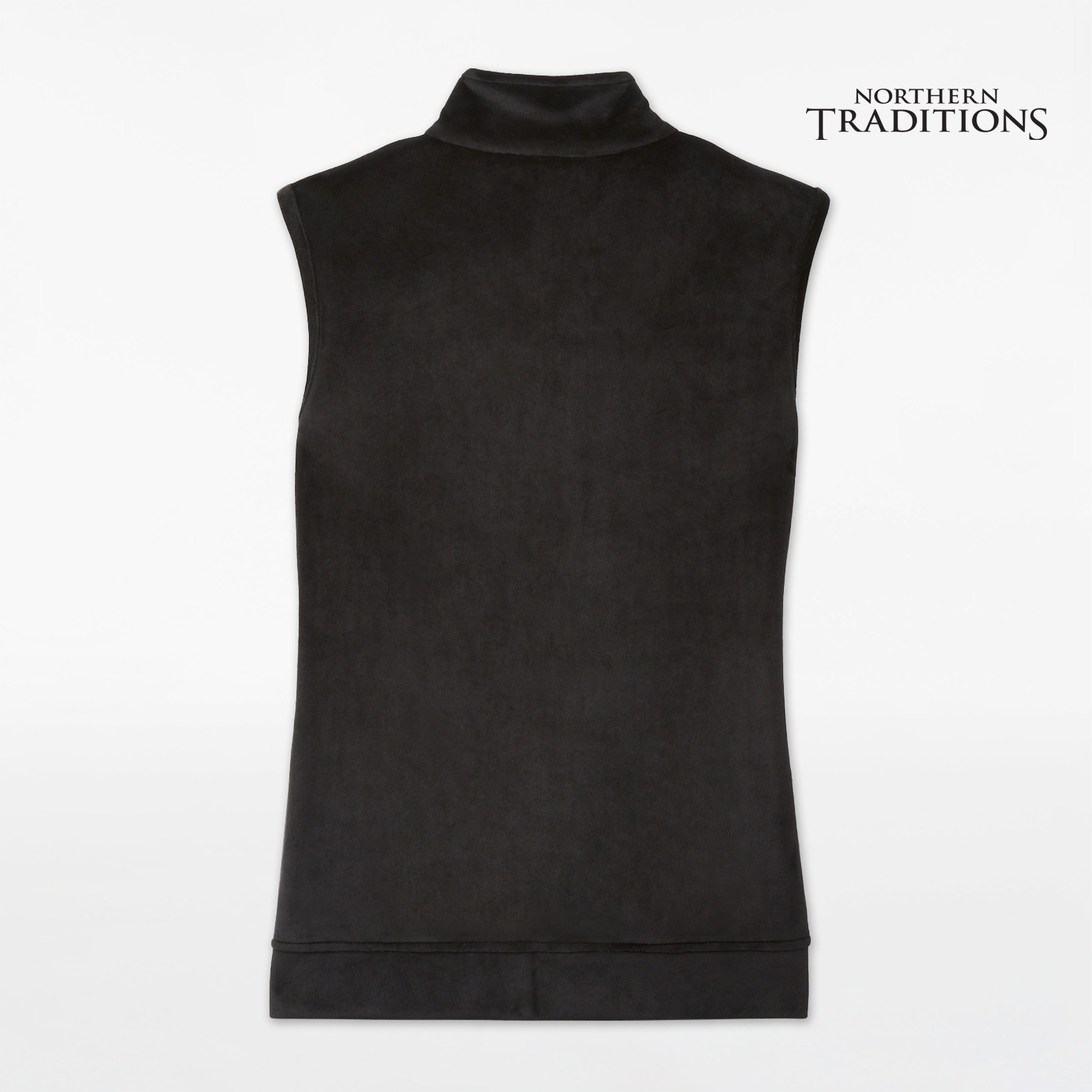 Petite - Velour Zip Vest - Black