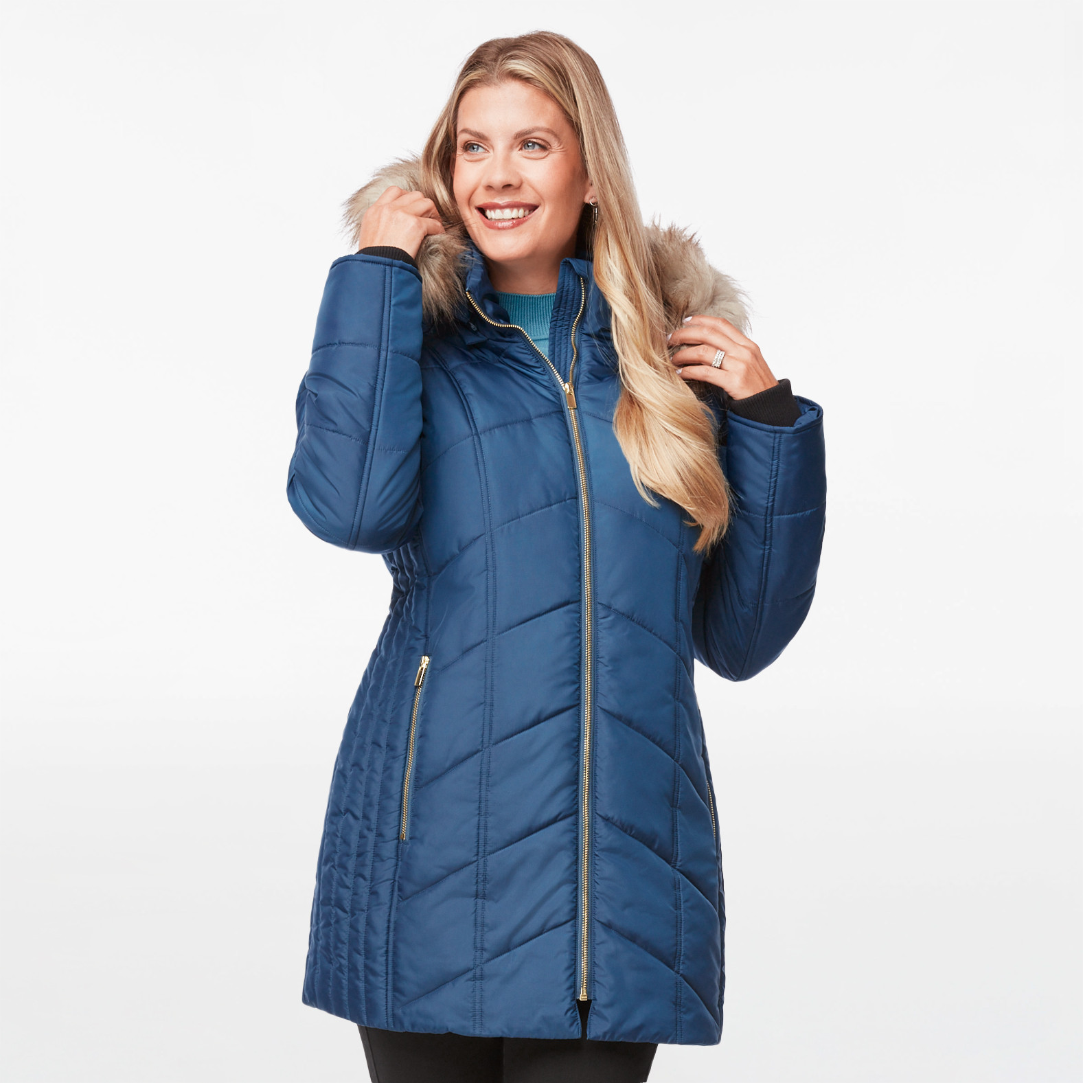 Removable Hood Quilted Outerwear Jacket