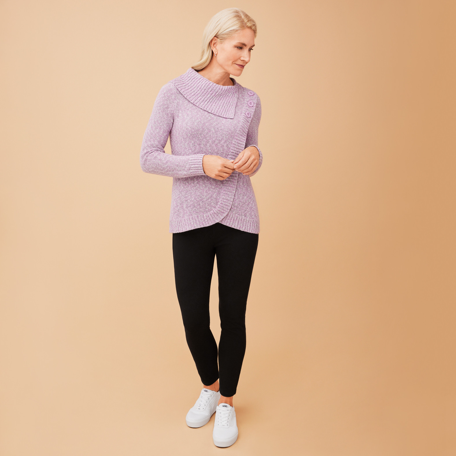 Split Cowlneck Sweater