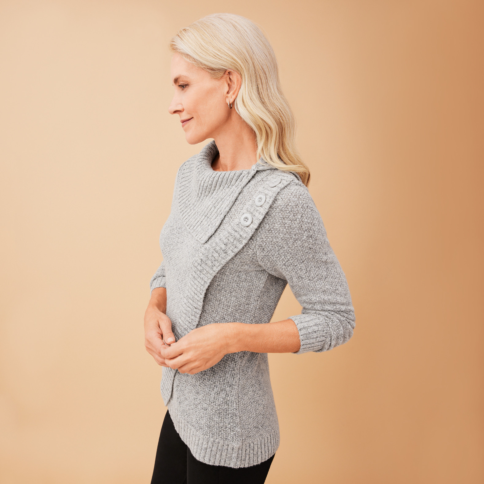 Split Cowlneck Sweater