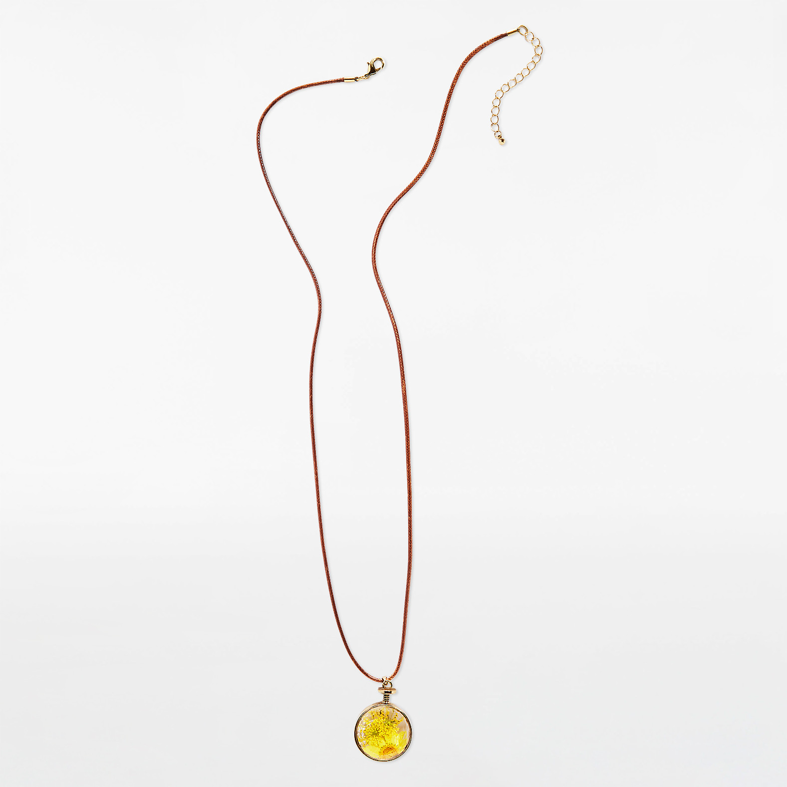 Round Floral Epoxy Necklace