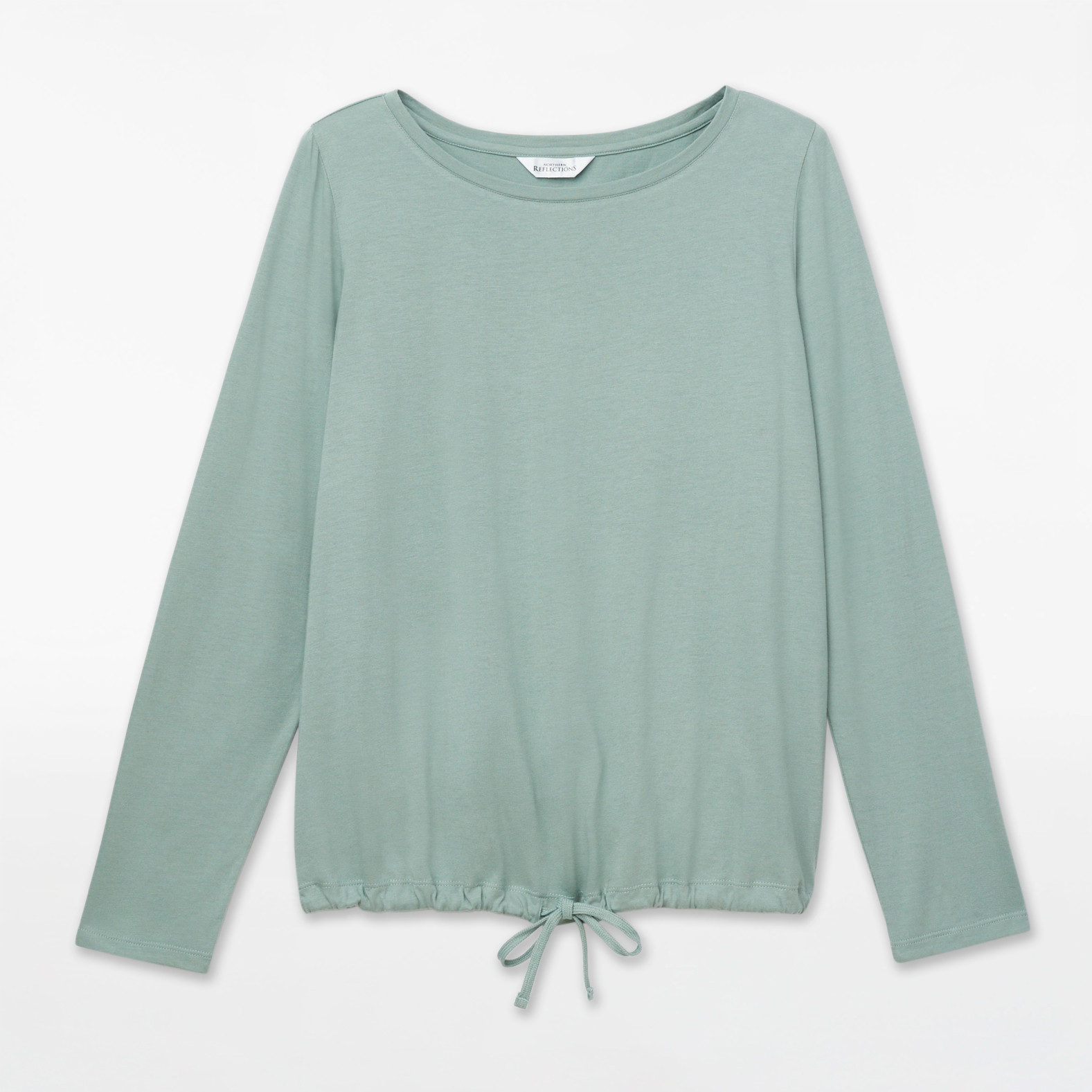 Three Quarter Sleeve Tie Bottom Top - Green