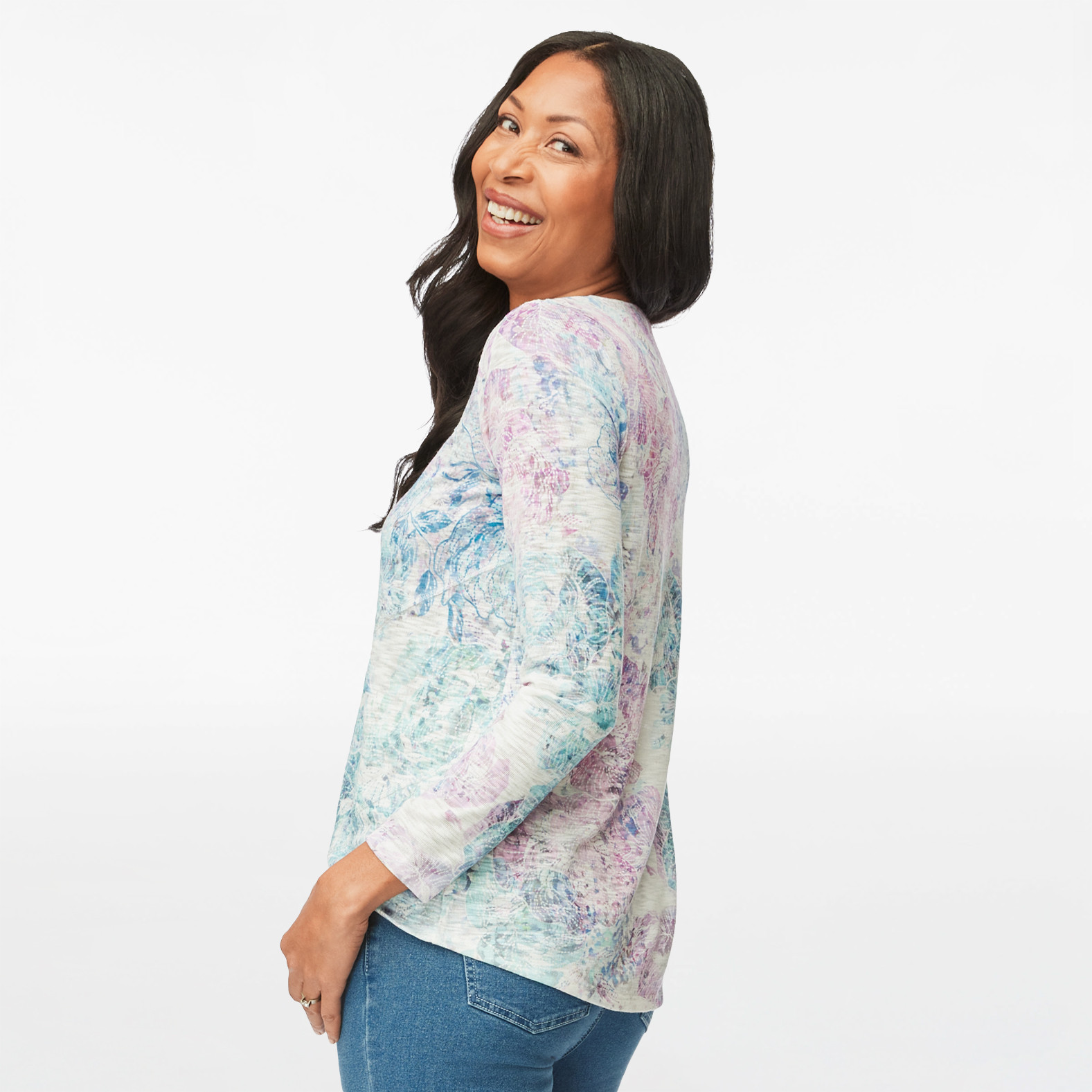 ong Sleeve Knit Sublimation Top