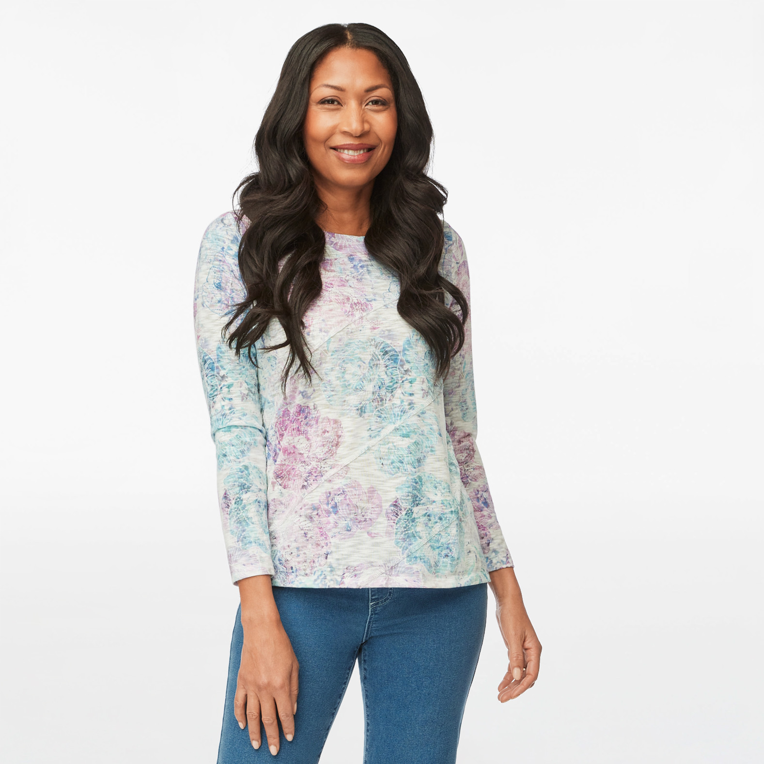 ong Sleeve Knit Sublimation Top