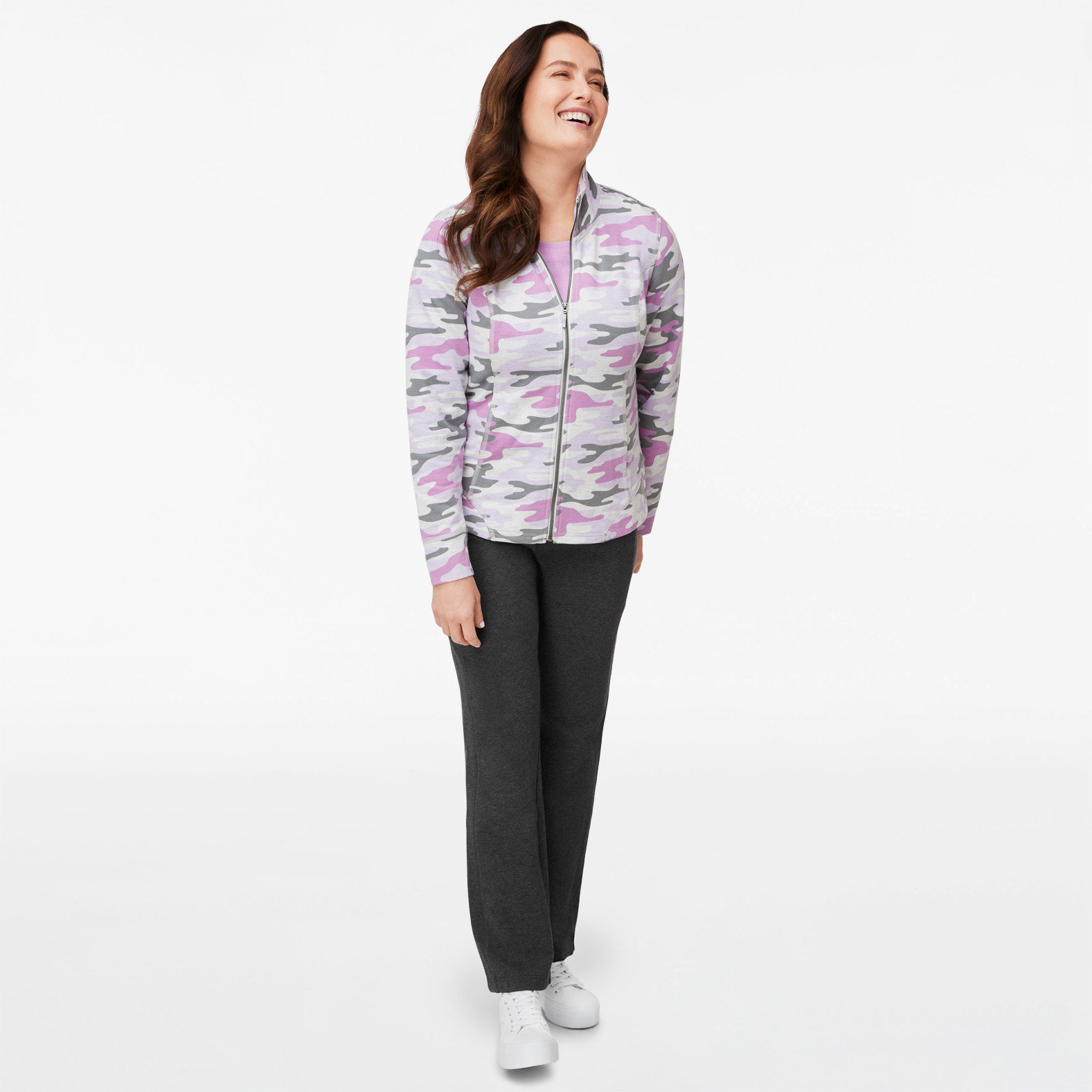 Printed French Terry Active Jacket