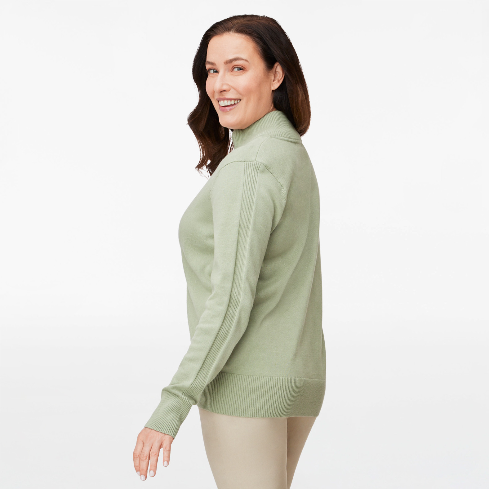Zip Front Mock Neck Cardigan