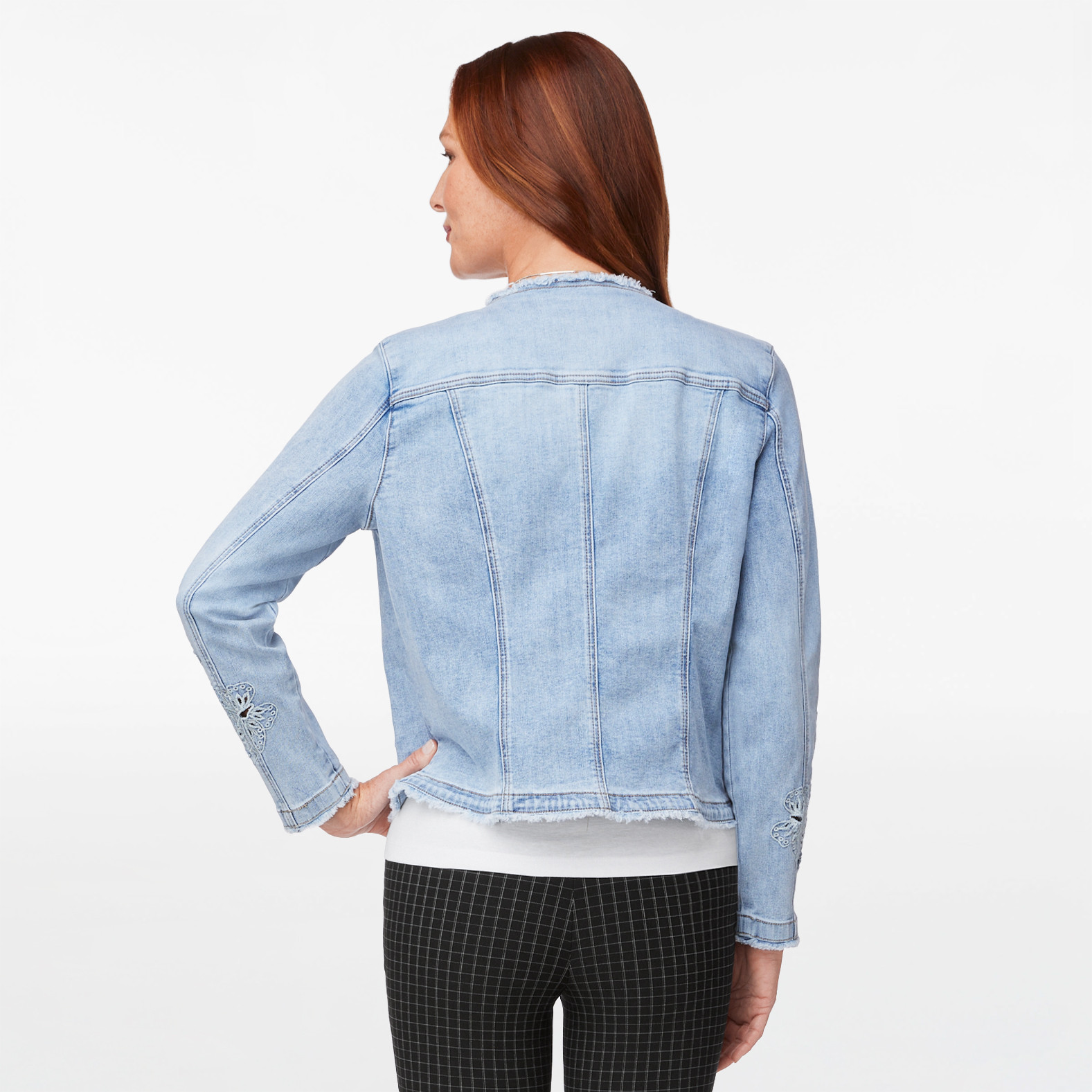 Butterfly Embroidered Denim Jacket