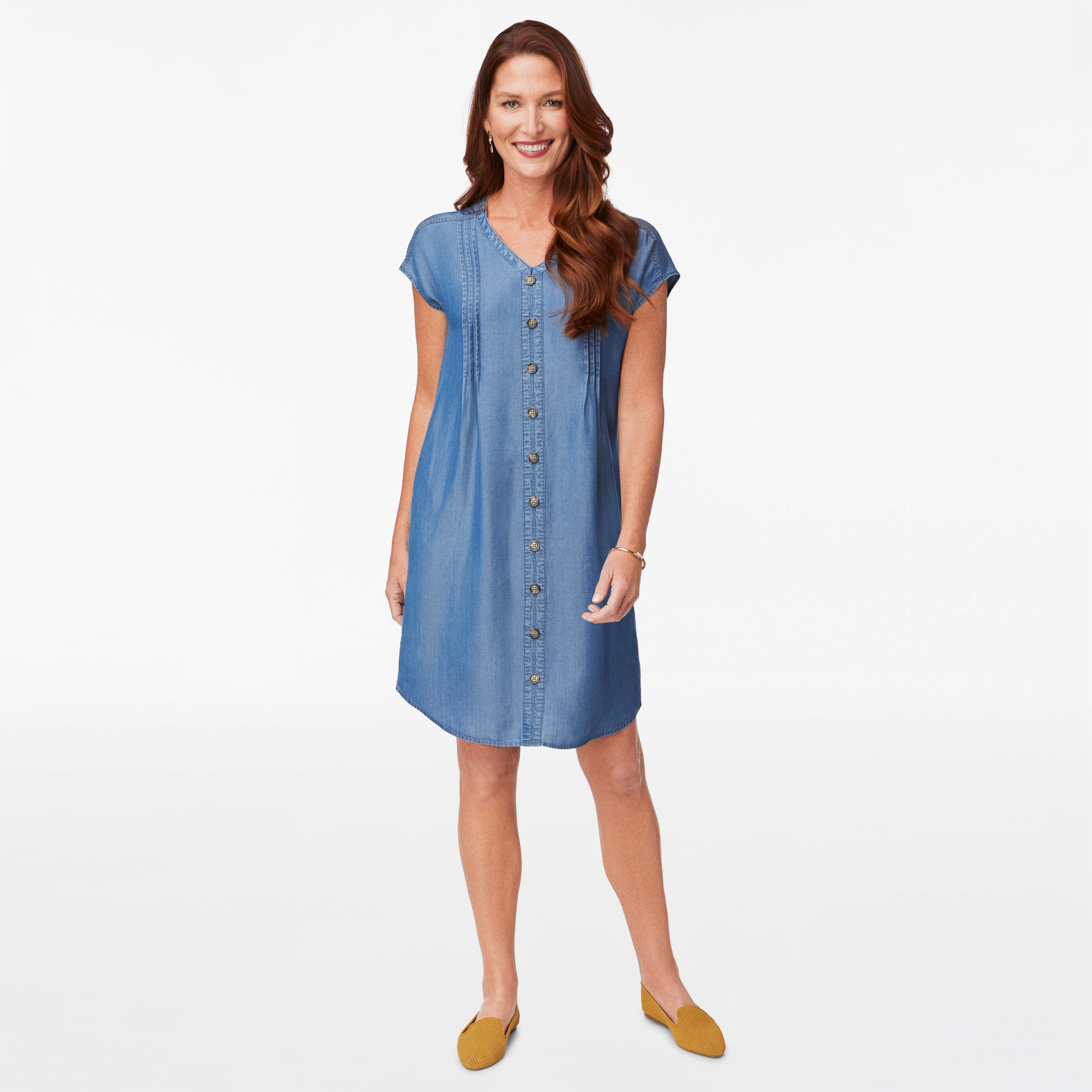 Button Front Tencel Dress