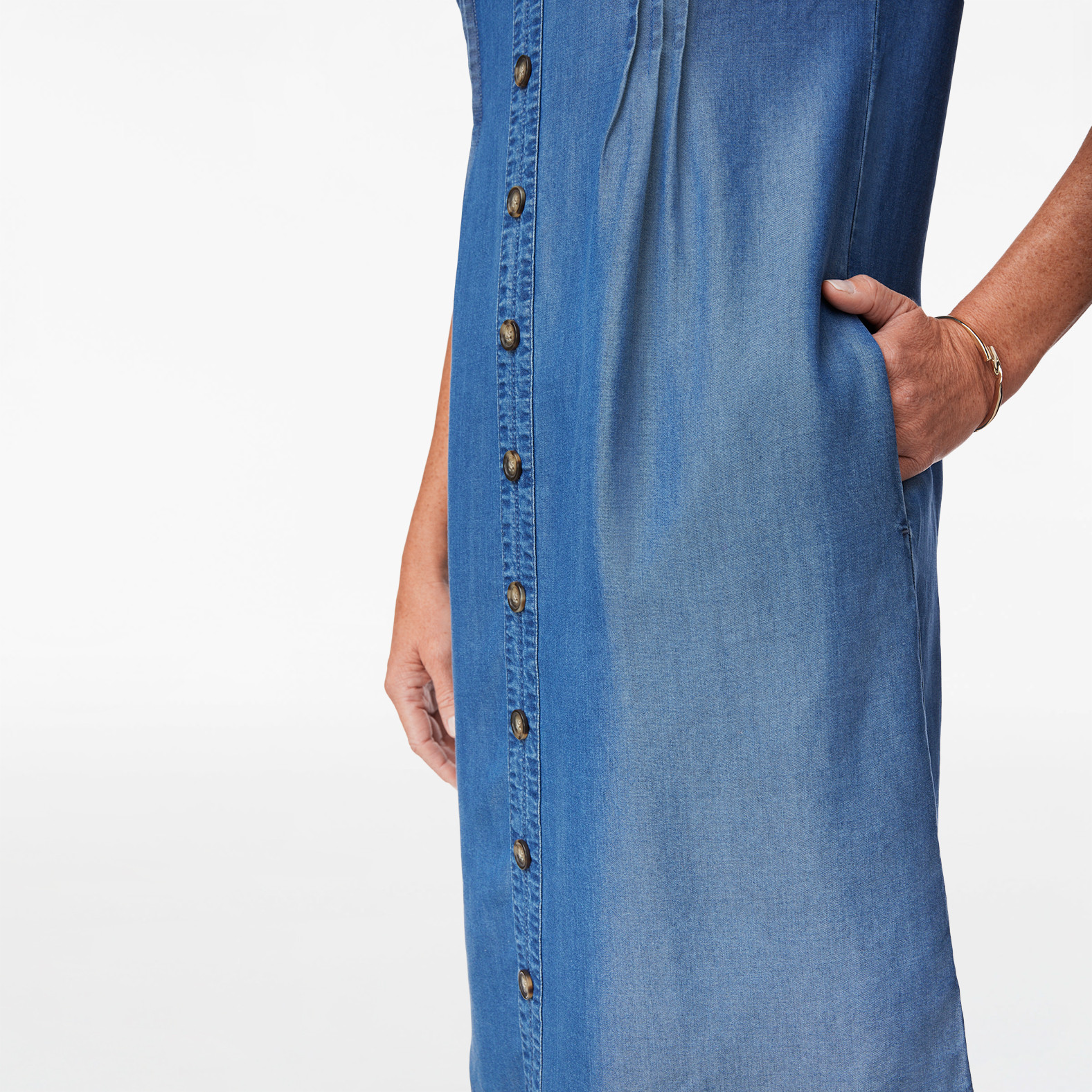 Button Front Tencel Dress