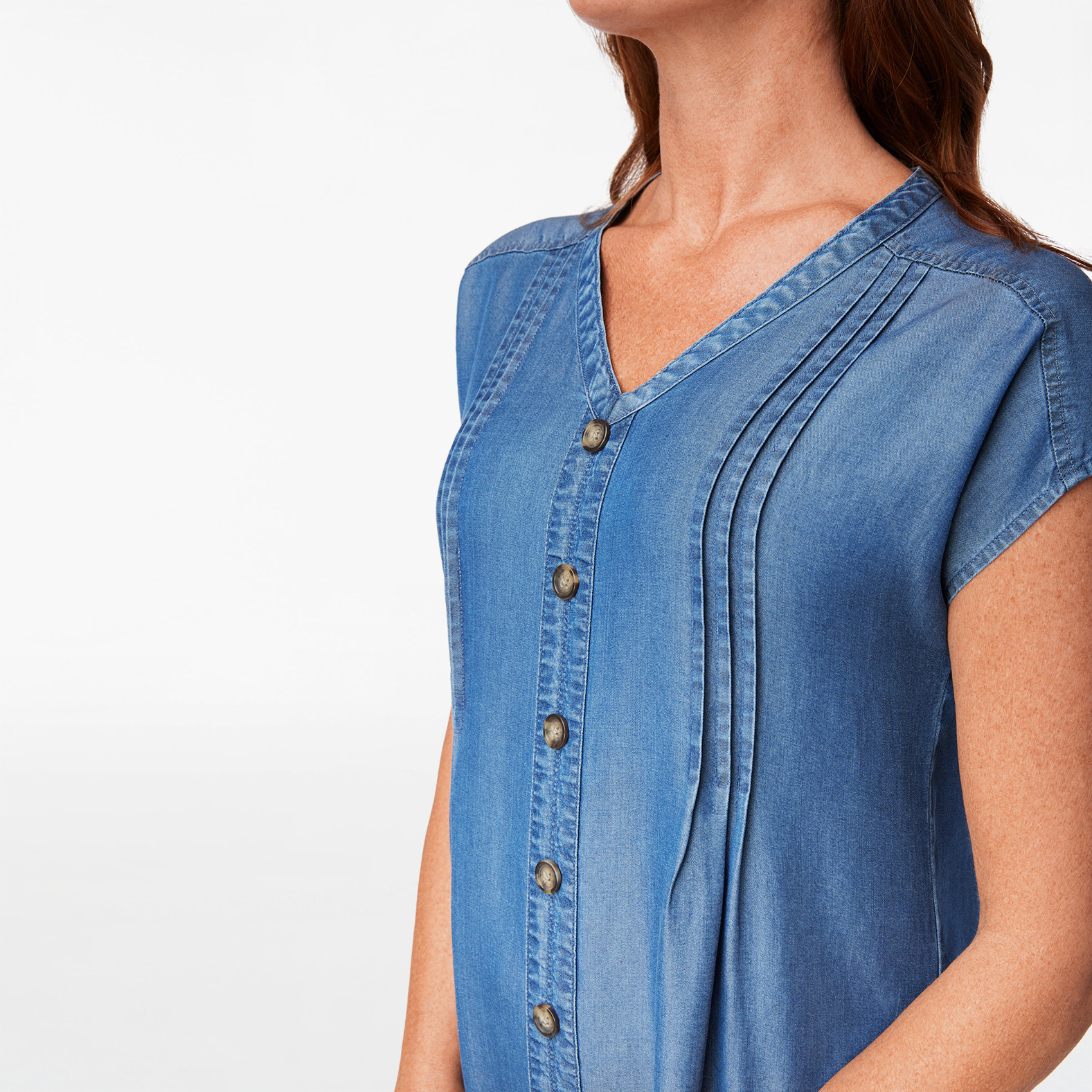 Button Front Tencel Dress