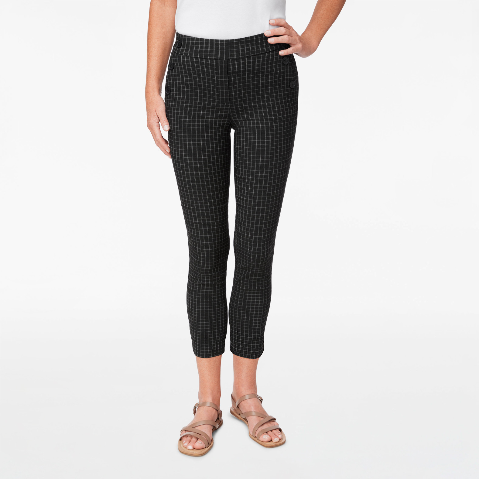 Checkered Slim Leg Pant