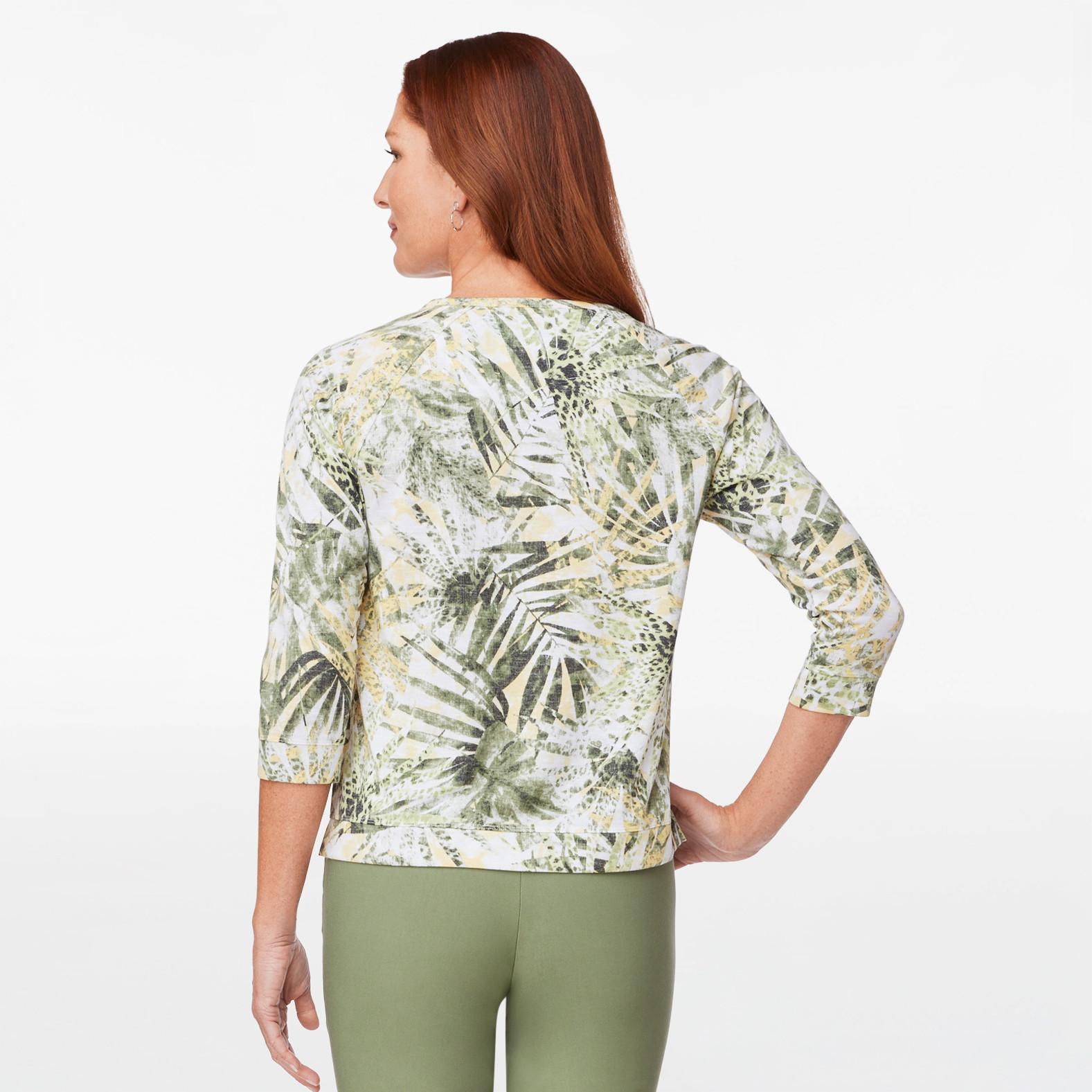 Petite - Leaf Print Top