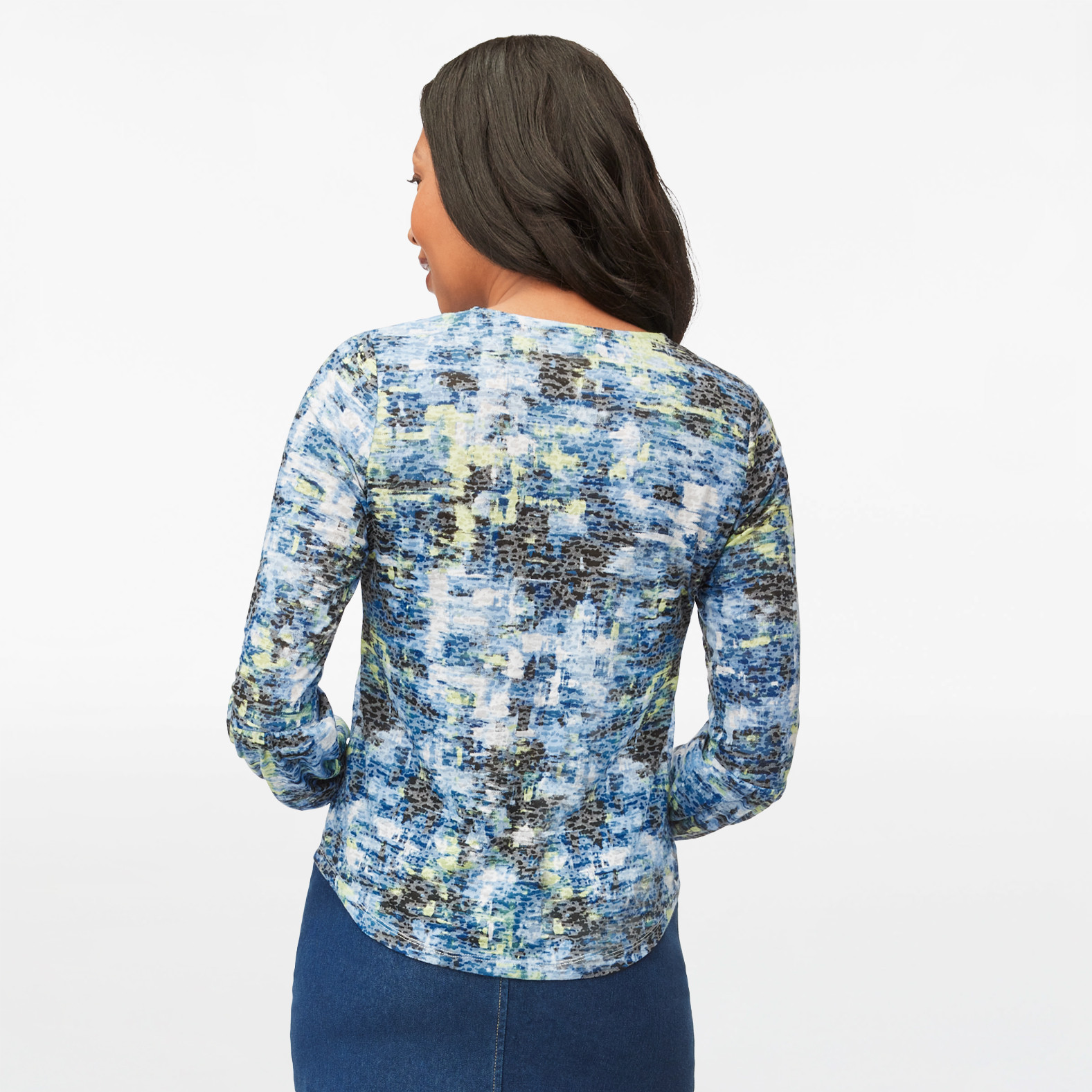 Petite - Long Sleeve Top with Shirttail