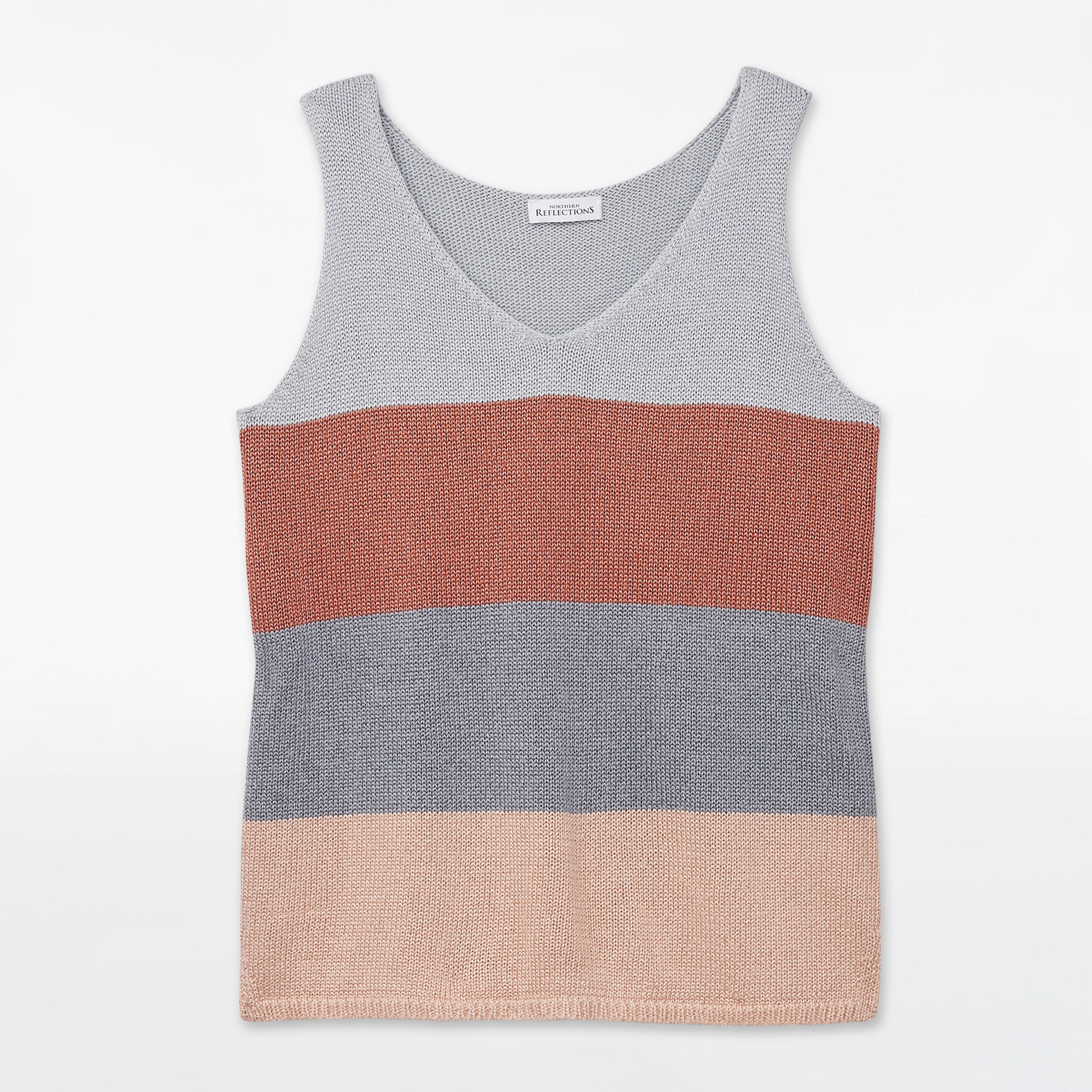 Sleeveless Sweaterlike Colourblock Tank