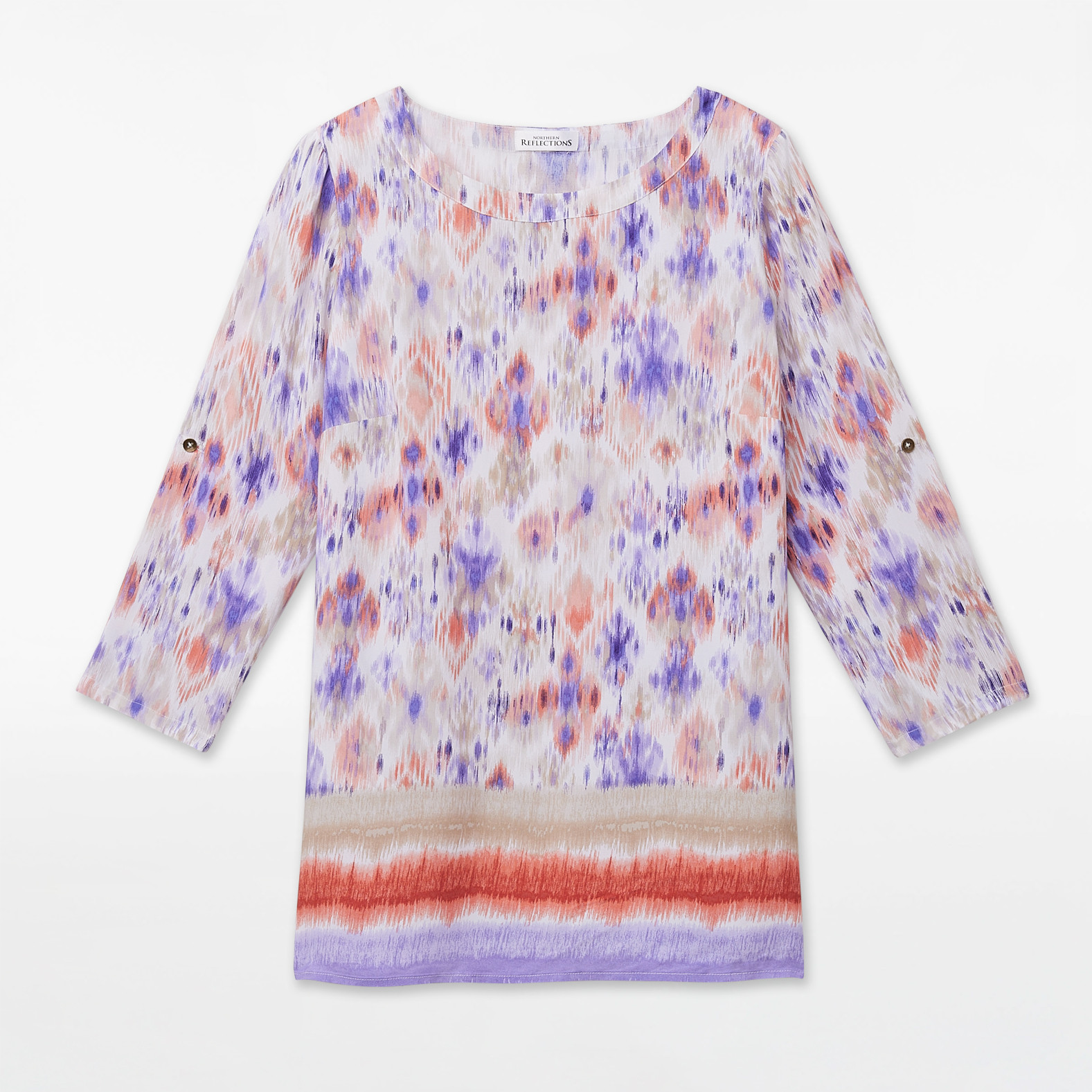 Three Quarter Sleeve Multi Print Top