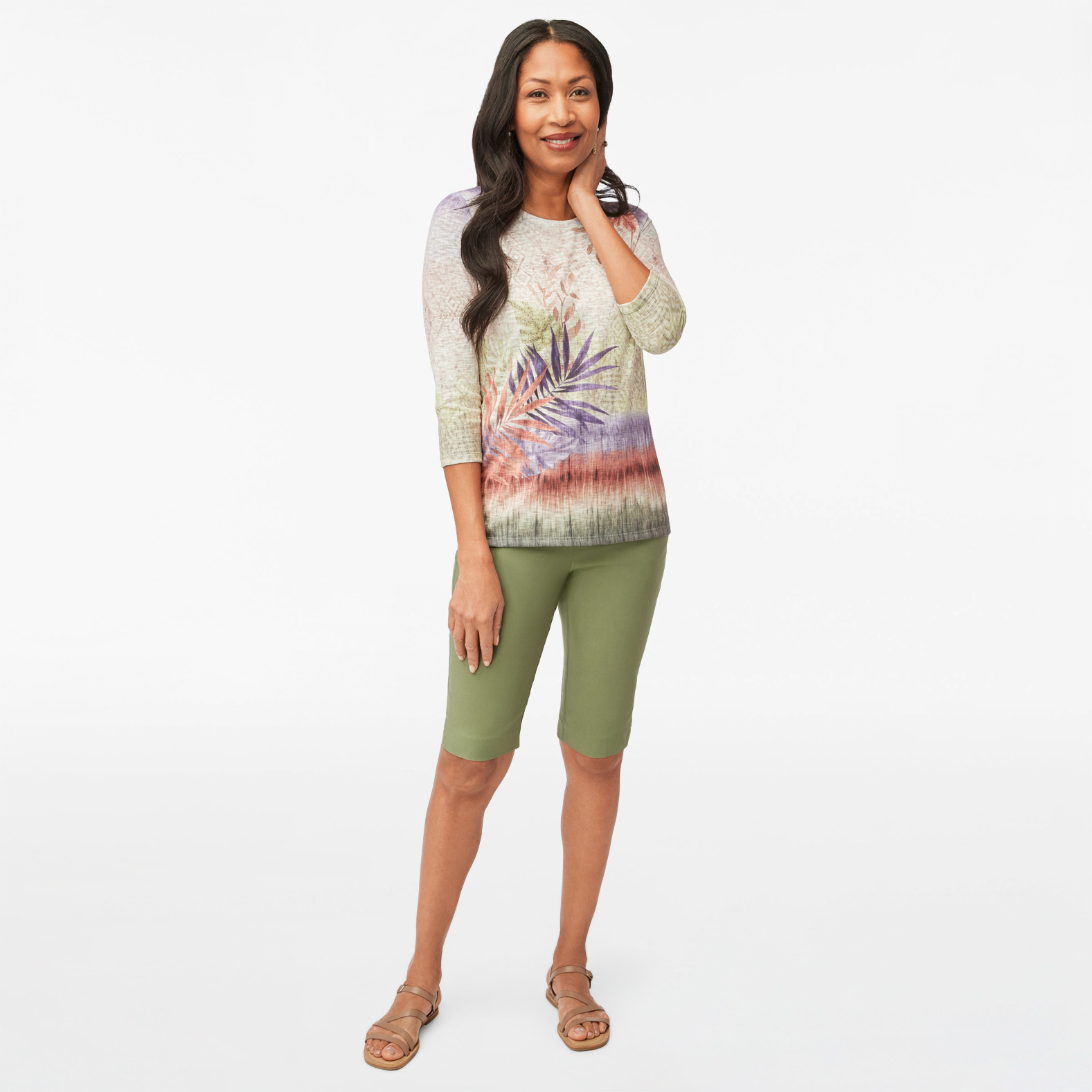 3/4 Sleeve Knit Sublimation Top