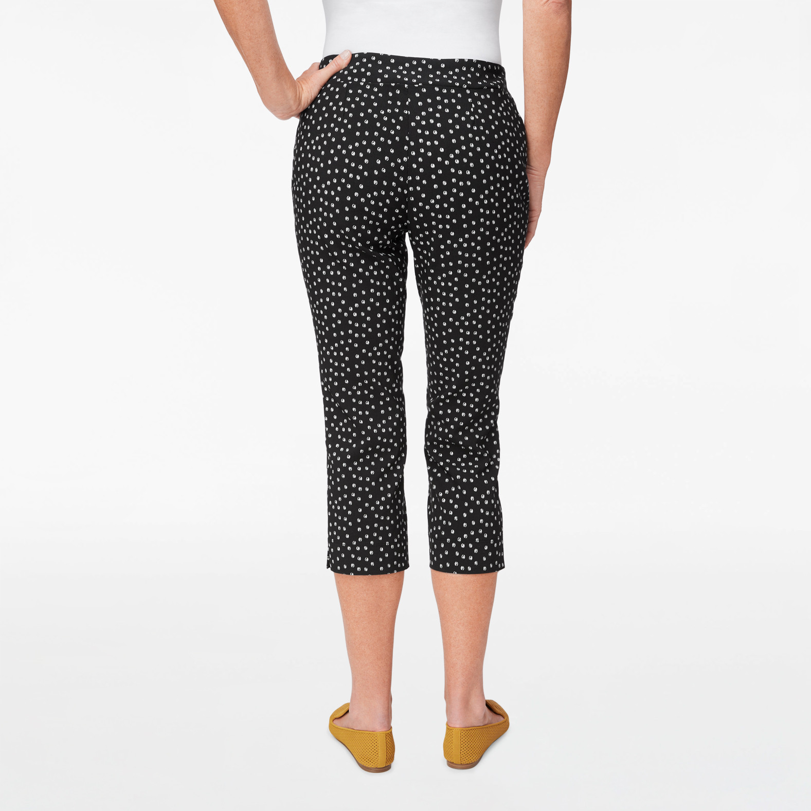 Textured Polka Dot Crop Pant