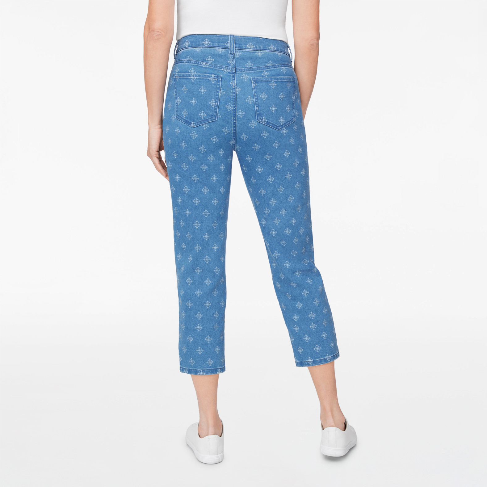 Essential Slim Printed Denim Crop (