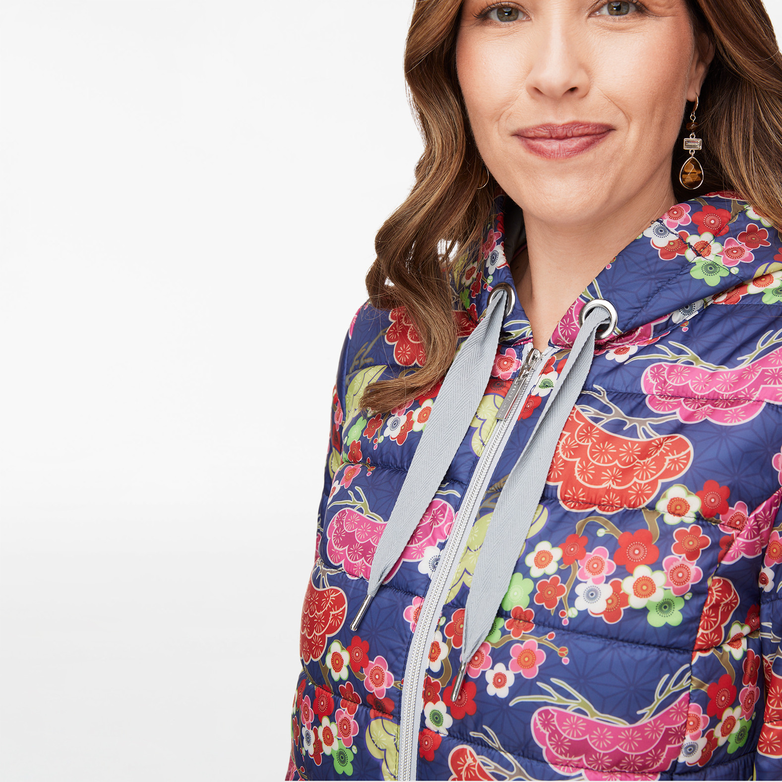Floral Print Puffer Jacket