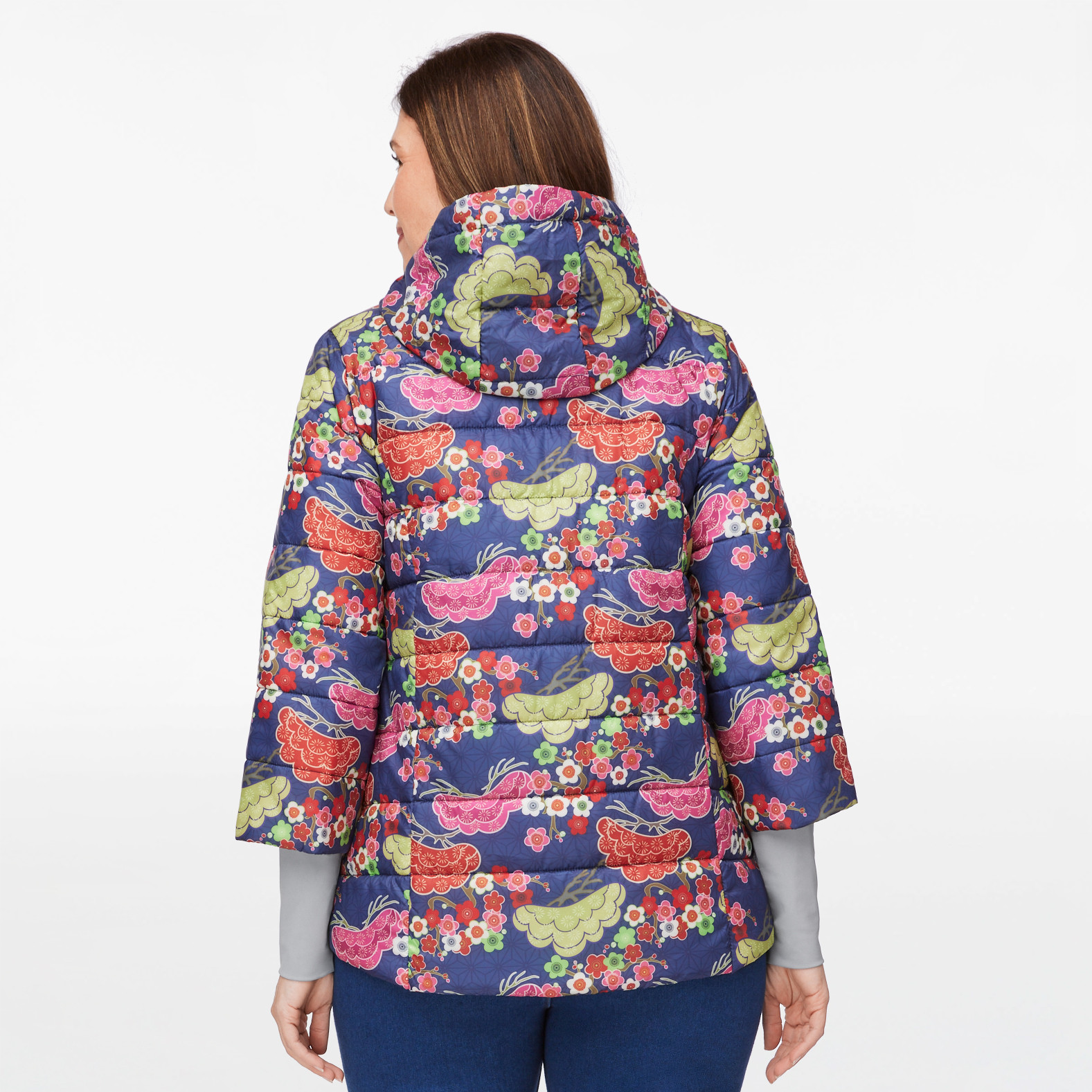 Floral Print Puffer Jacket