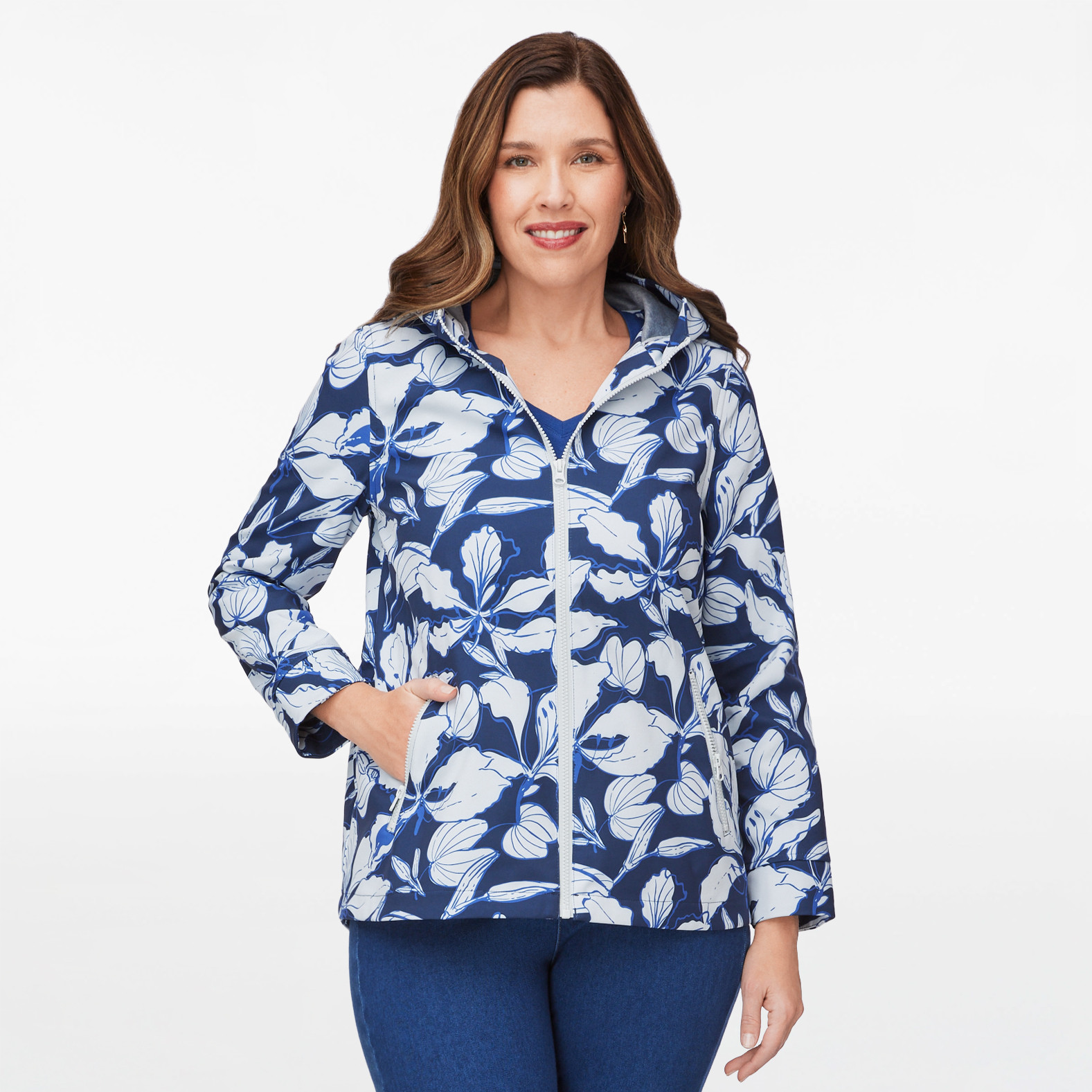 Floral Print Rain Jacket