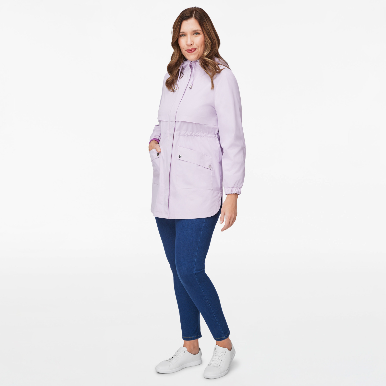 Hooded Rain Jacket Front View