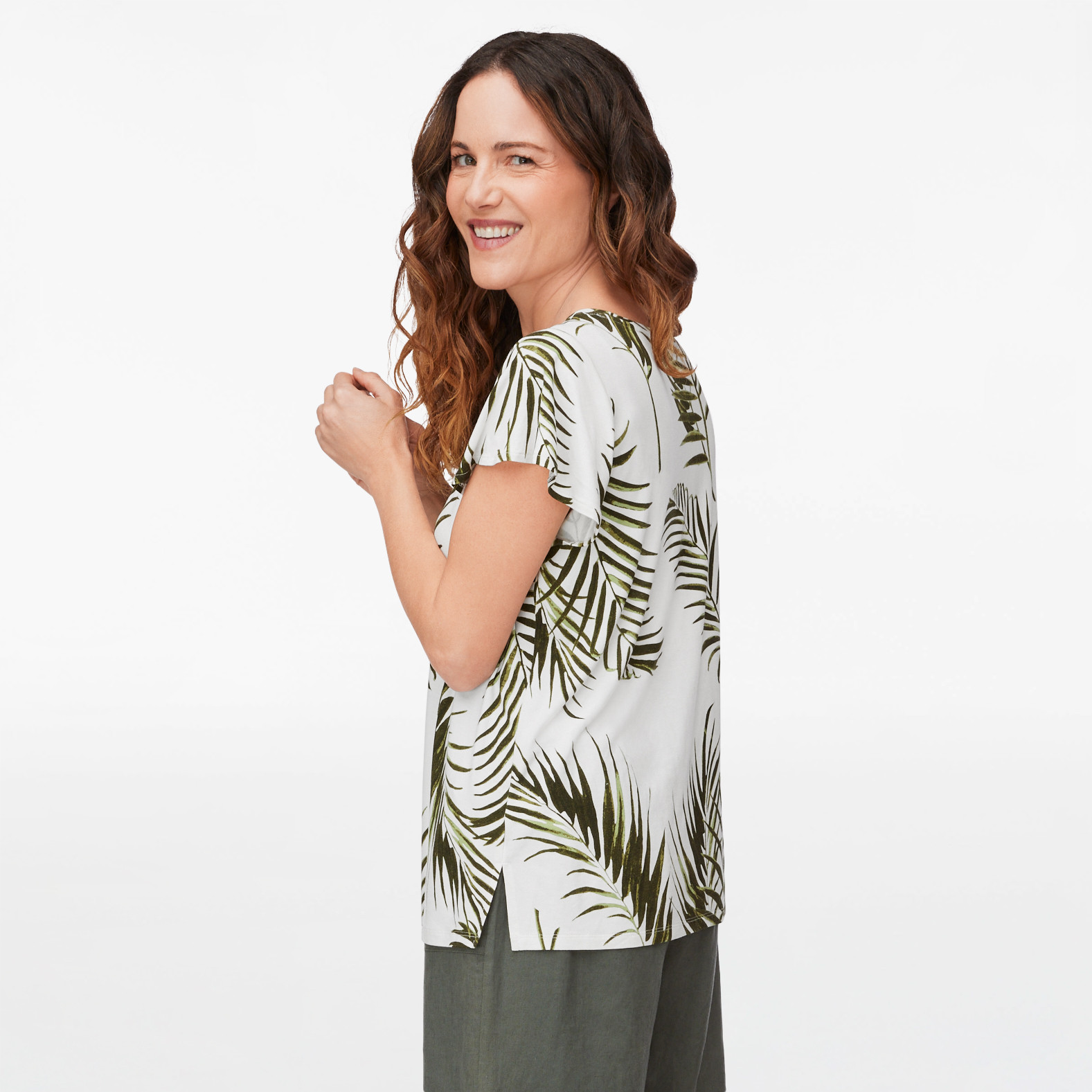 Palm Leaf Print Top