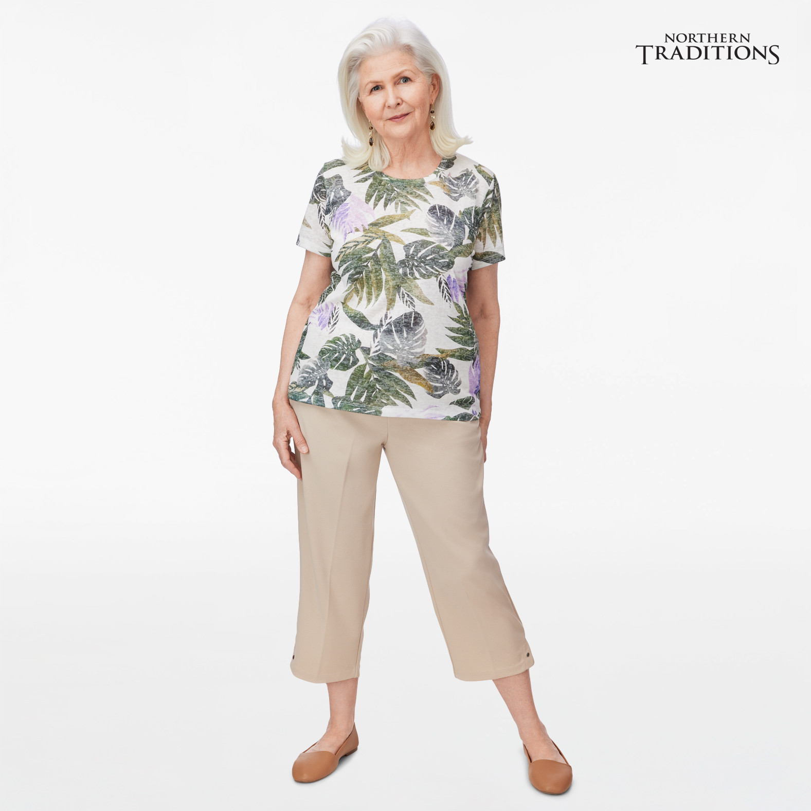 Petite - Tropical Print Sublimation Top