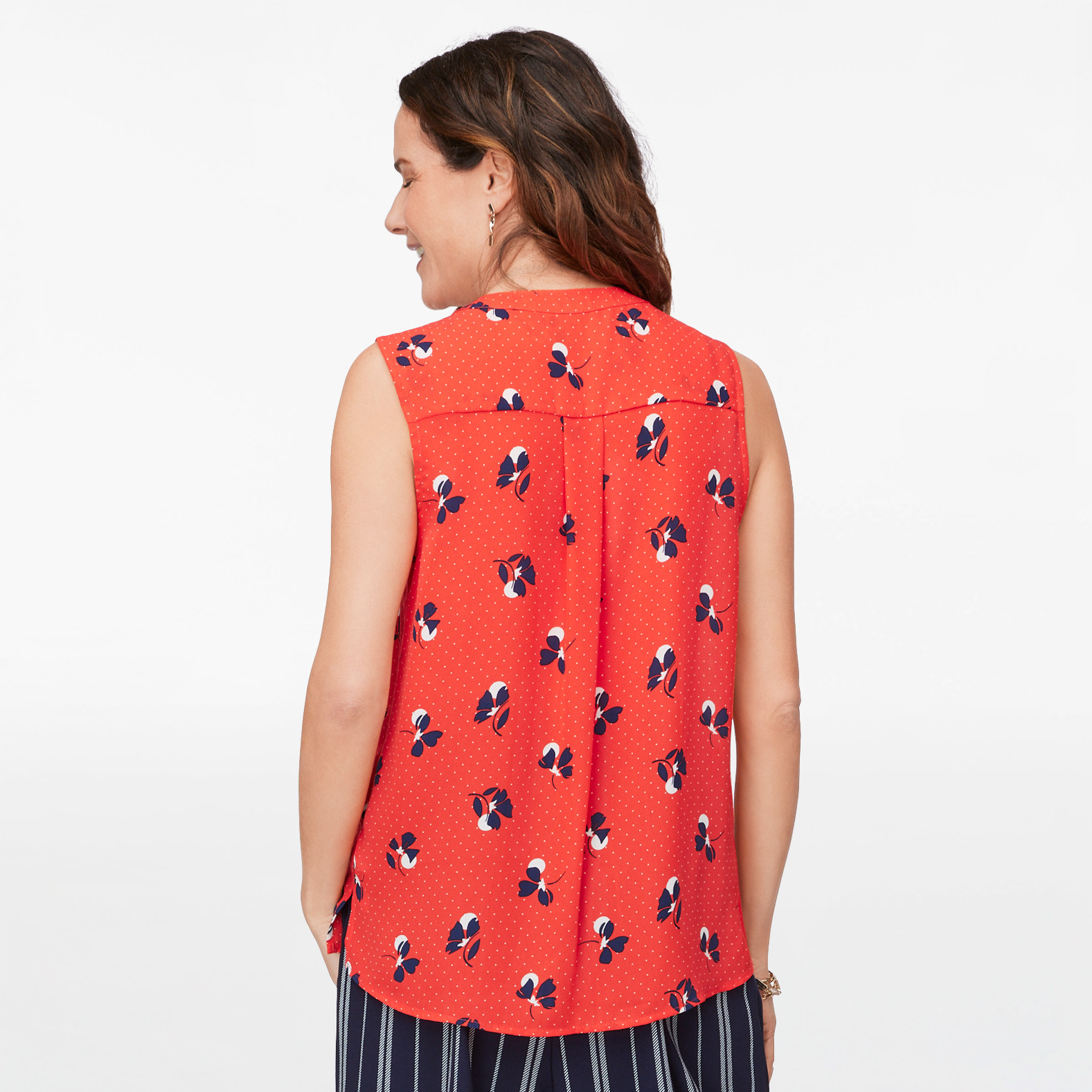 V Neck Floral Print Blouse