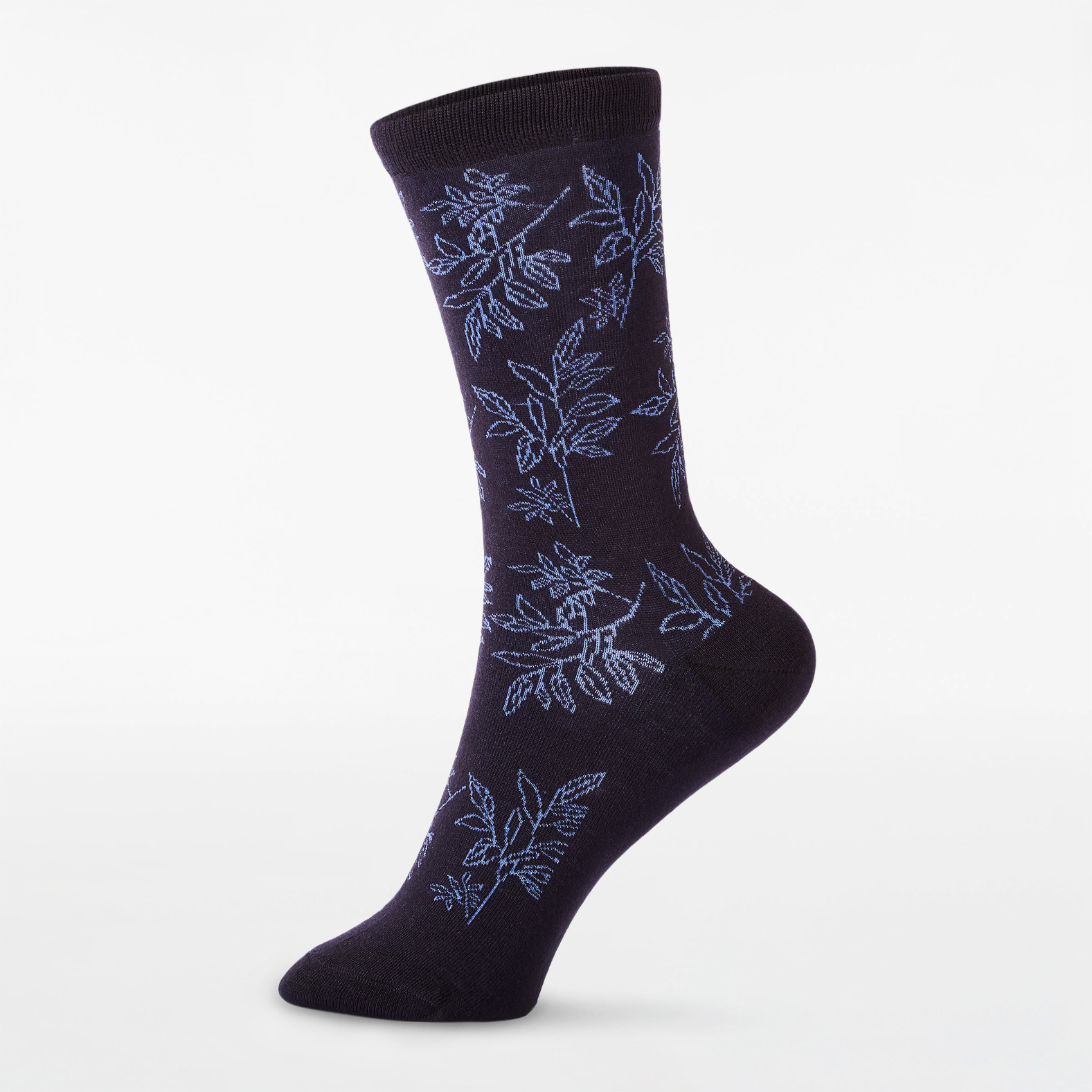 Leaf Print Crew Socks