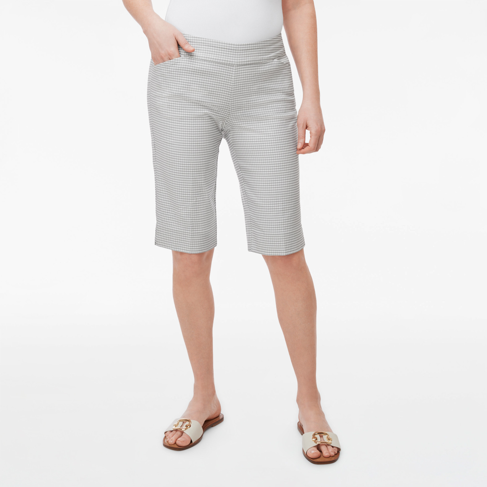 Comfort Fit Gingham Print Bermuda Short