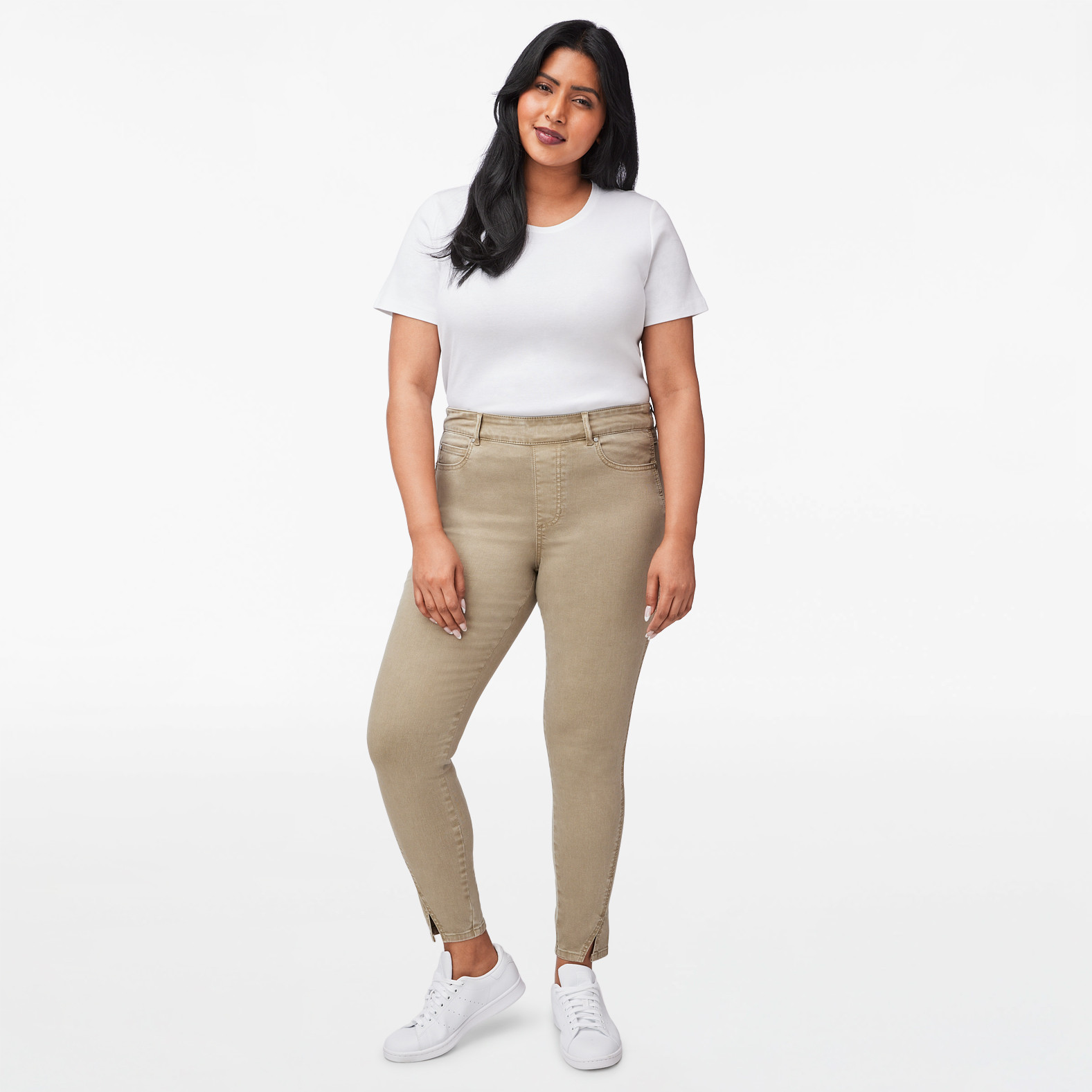 Comfort Fit Slit Hem Jegging