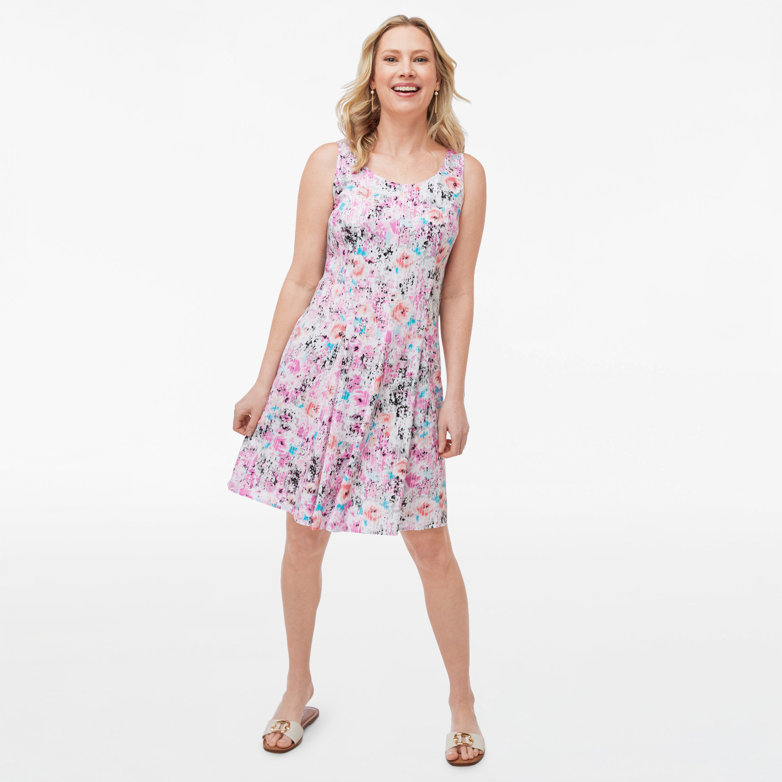 Fit And Flare Printed Dress