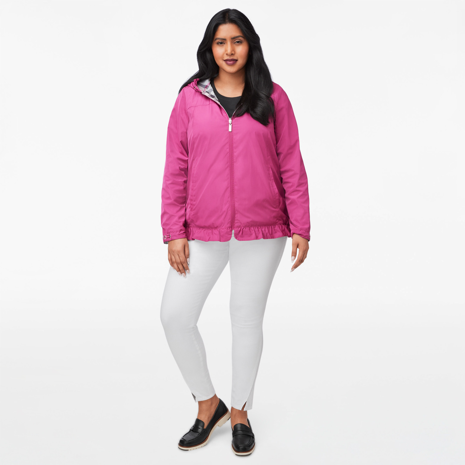 Reversible Checkered Rain Jacket