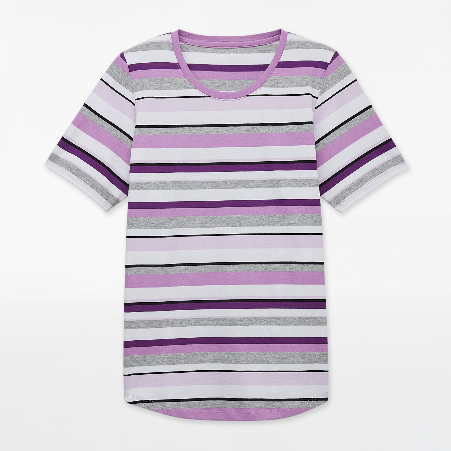 Semi Fit Crew Neck Striped Tee