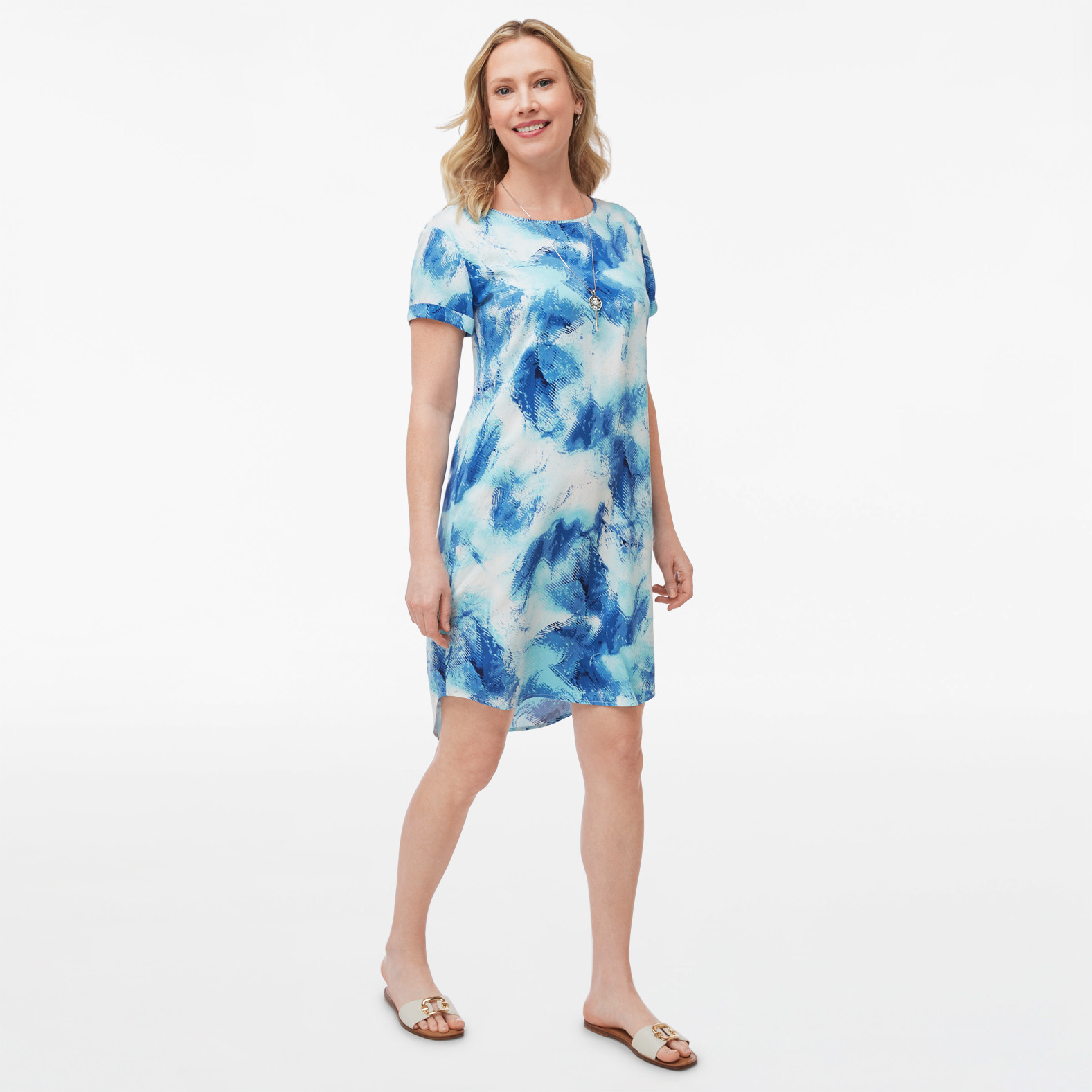 Short Sleeve Tie Dye Dress